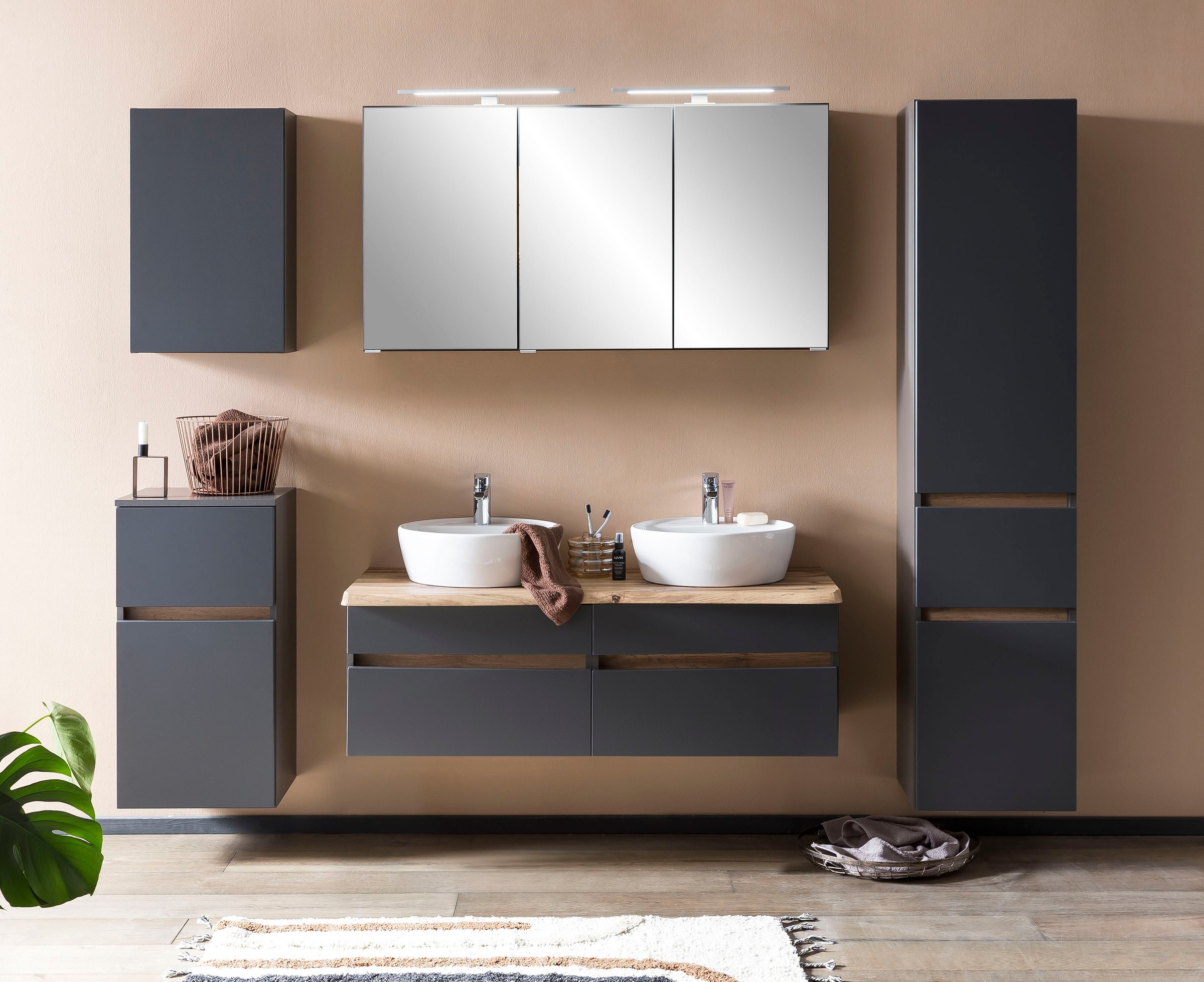 welltime Badmöbel-Set "Lienz" Spiegelschrank und Waschtisch, 2 Stk. tlg. günstig online kaufen