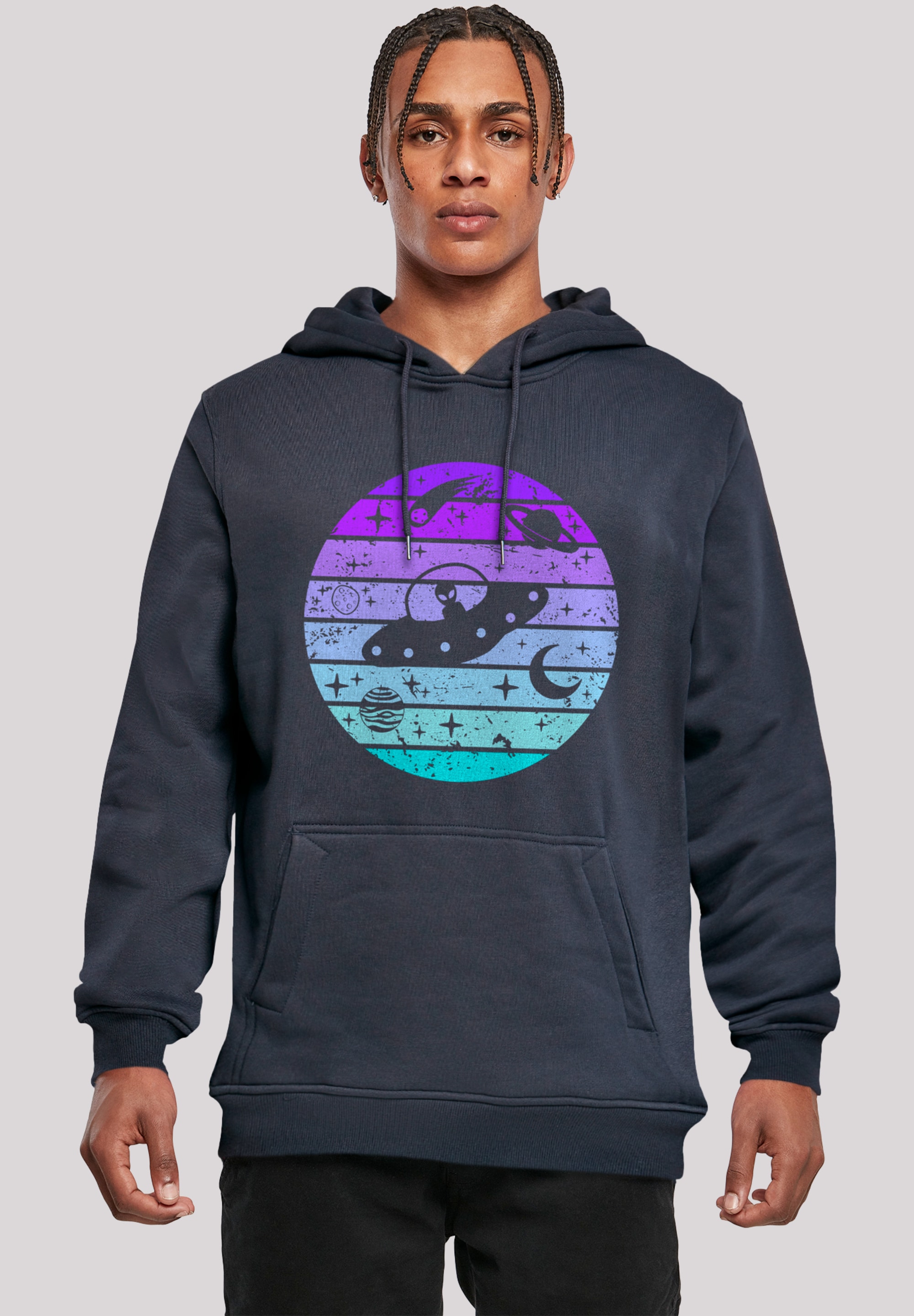 F4NT4STIC Kapuzenpullover "Retro Alien Weltraum Sonnenuntergang", Premium Q günstig online kaufen