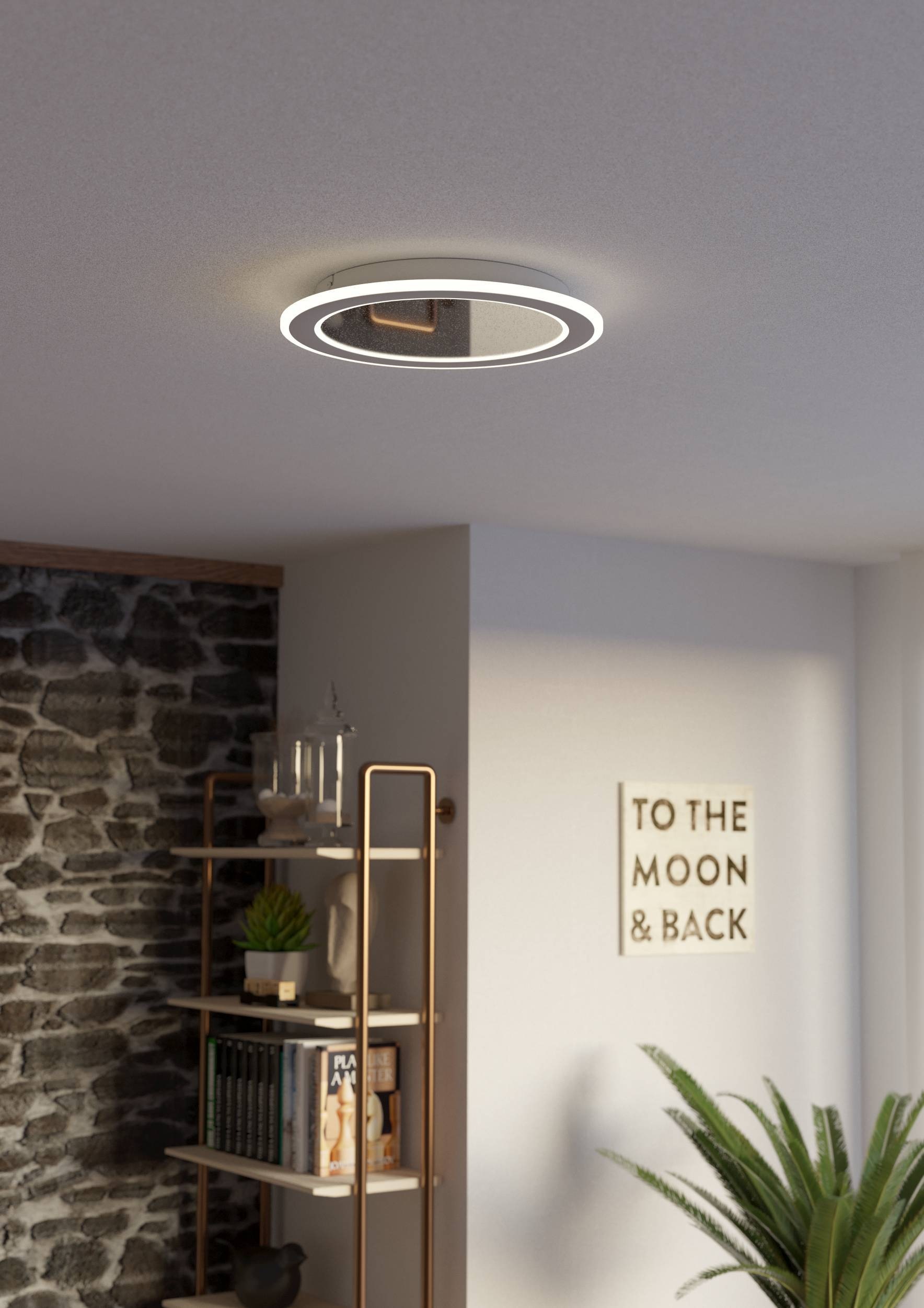 EGLO Deckenleuchte »Macchoni Deckenlampe, Kristall Deckenleuchte mit Fernbedienung, Lampe« LED-Modul 1 Stk. Kaltweiß | Neutralweiß | Warmweiß Wand-/Deckenleuchte - H5 x Ø38 cm - weiß - 20W inkl.