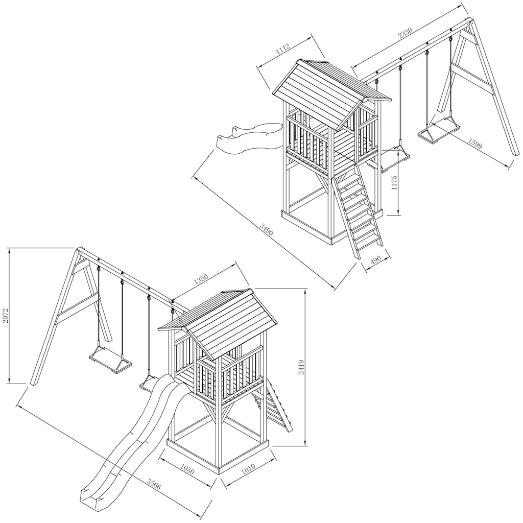 AXI Spielturm »Beach Tower«, mit Doppelschaukel und Rutsche