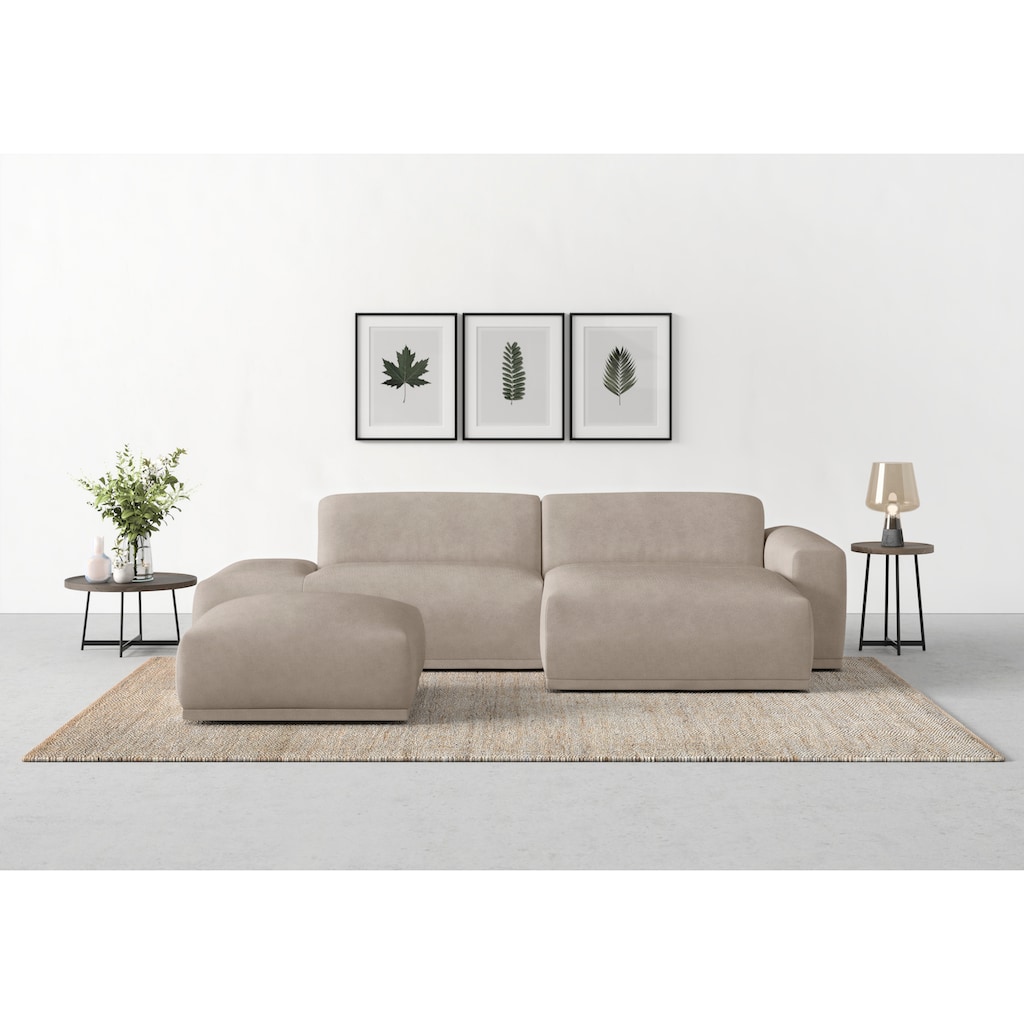 TRENDMANUFAKTUR Ecksofa Braga, aus 2 Teilen, moderner Cord-Stoff