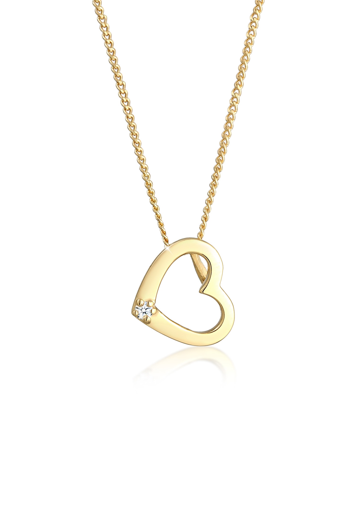 Collierkettchen »Herz Liebe Diamant (0.015 ct.) Love 585 Gelbgold«