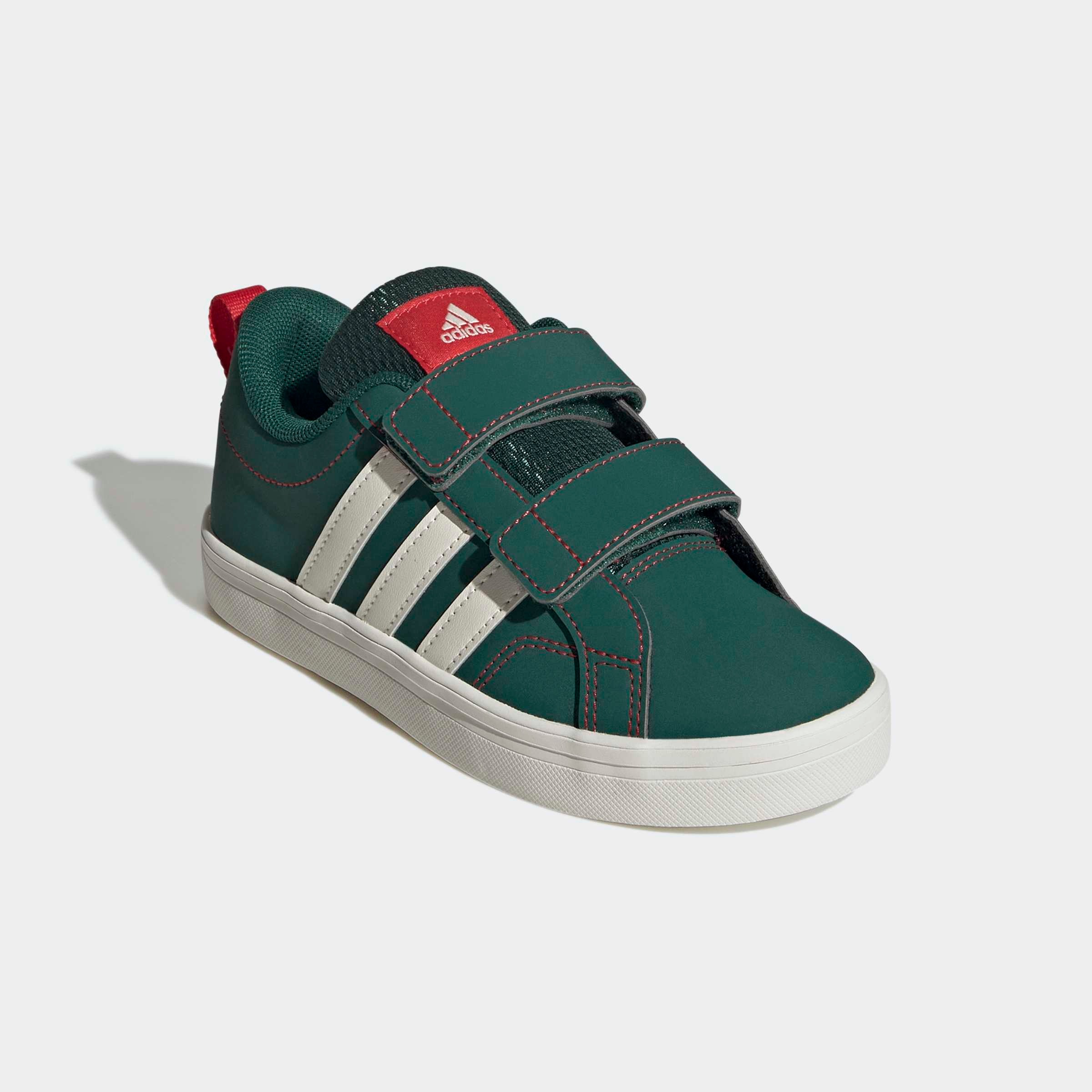 Klettschuh ADIDAS SPORTSWEAR "VS PACE 2.0 KIDS", Kinder, Gr. 34, collegiate grün, core weiß, core schwarz, Synthetik, Textil, Schuhe Klettschuh, für Kinder