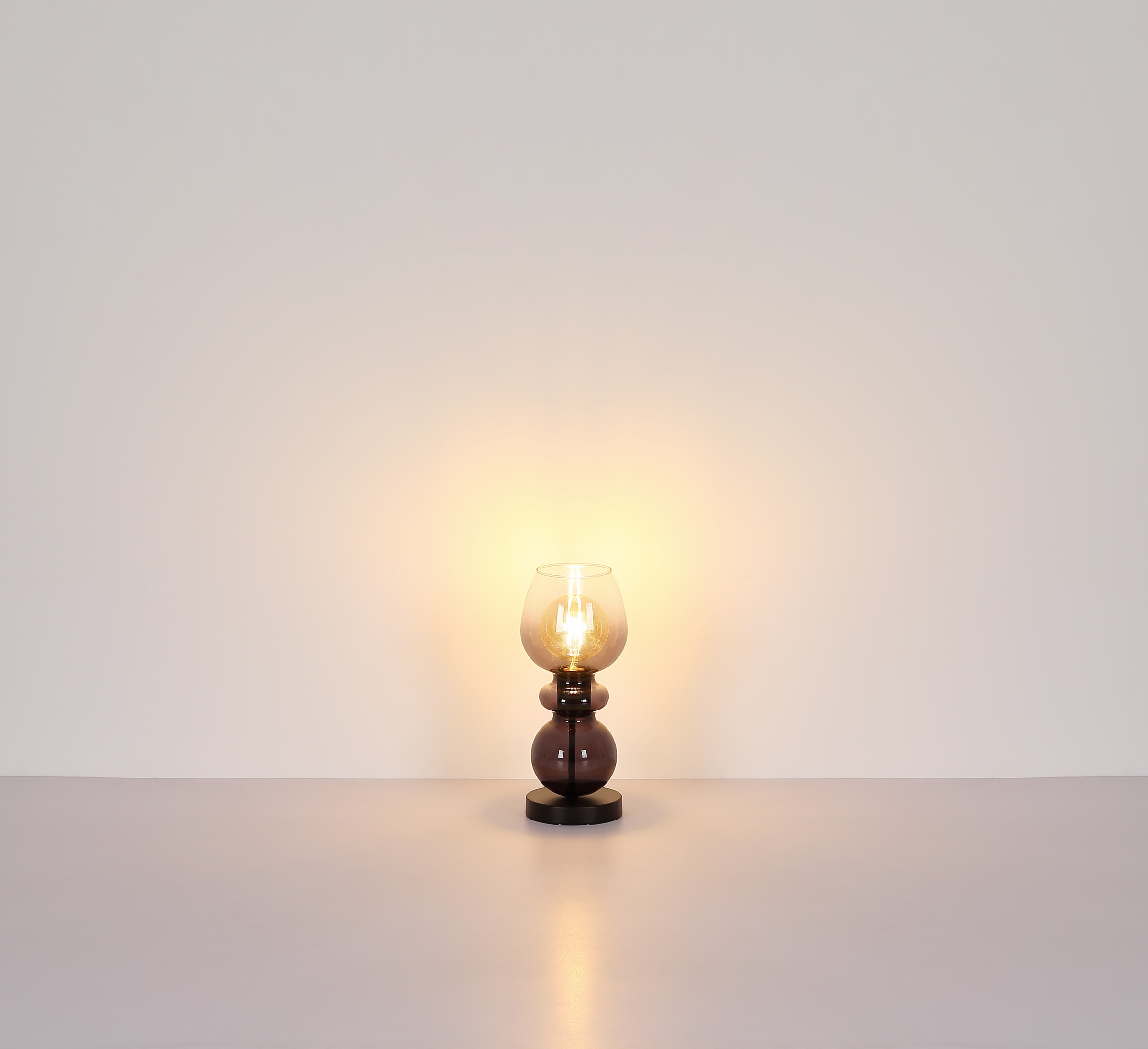 GLOBO LIGHTING Tischleuchte »CLARITY« E27 1 Stk. Tischlampe Glas rauchfarben klar verlaufend antik