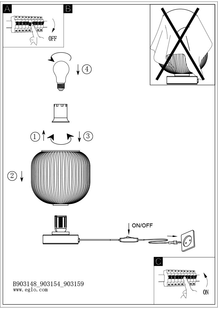EGLO LED Tischleuchte »DASMINA« E27 1 Stk. Tischlampe, Wohnzimmer, Schlafzimmer, Glas, Ø 20 cm, Höhe 21,5 cm