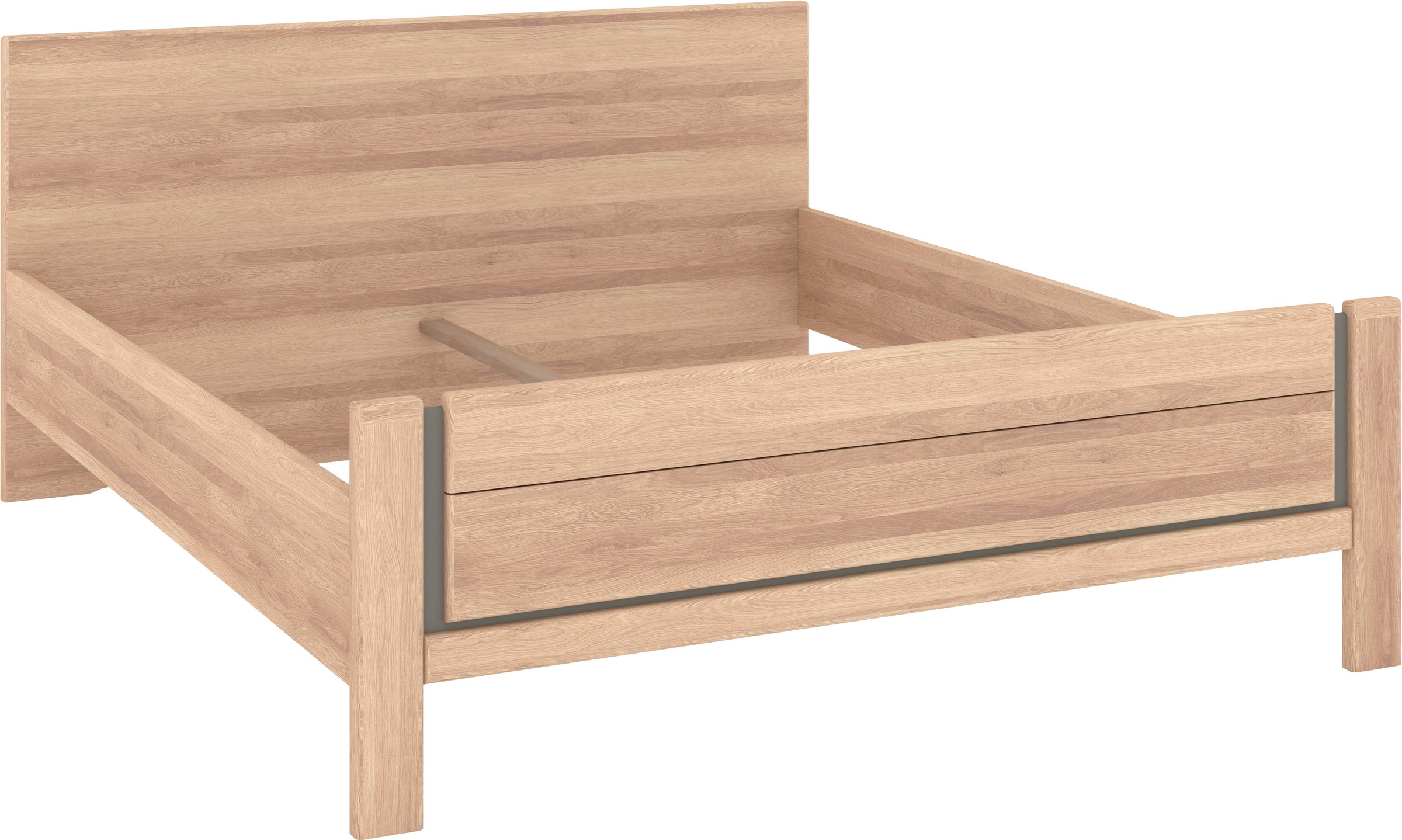 Musterring Holzbett »Sorrent, Bettgestell, Bettrahmen, teilmassiv Eiche«, (MADE IN GERMANY), Eiche teilmassiv, Liegehöhenverstellung, Stollenfußteil