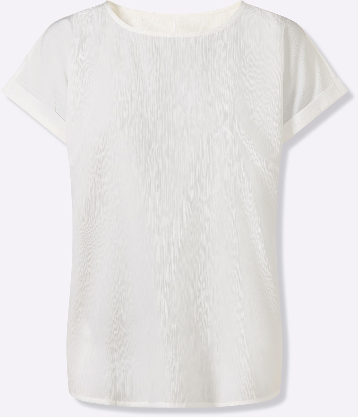 Schlupfbluse CLASSIC BASICS, Damen, Gr. 46, weiß, 100% Polyester, unifarben, Rundhals, Blusen Schlupfbluse 3