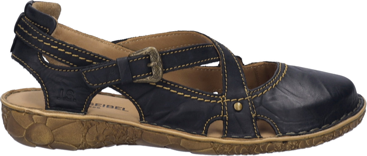 Sandale JOSEF SEIBEL "Rosalie 13", Damen, Gr. 38, schwarz, Leder, Schuhe Sandale, Sommerschuh, Sandalette, Riemchensandale, im Used-Look 3