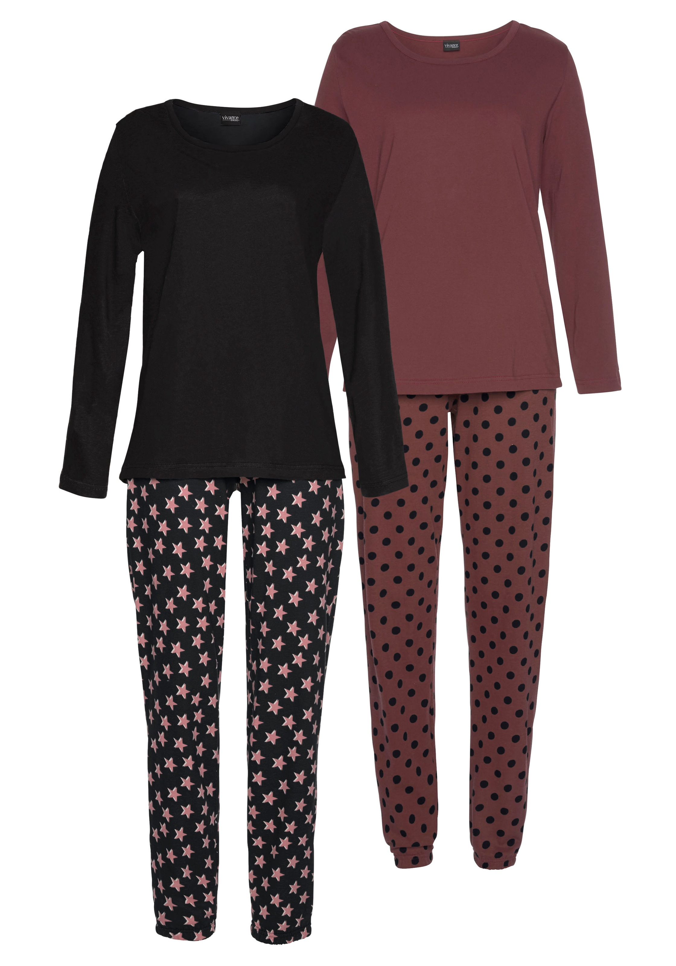Vivance Dreams Pyjama 2 Stück, 4 Stk. tlg., mit Sternenmuster günstig online kaufen