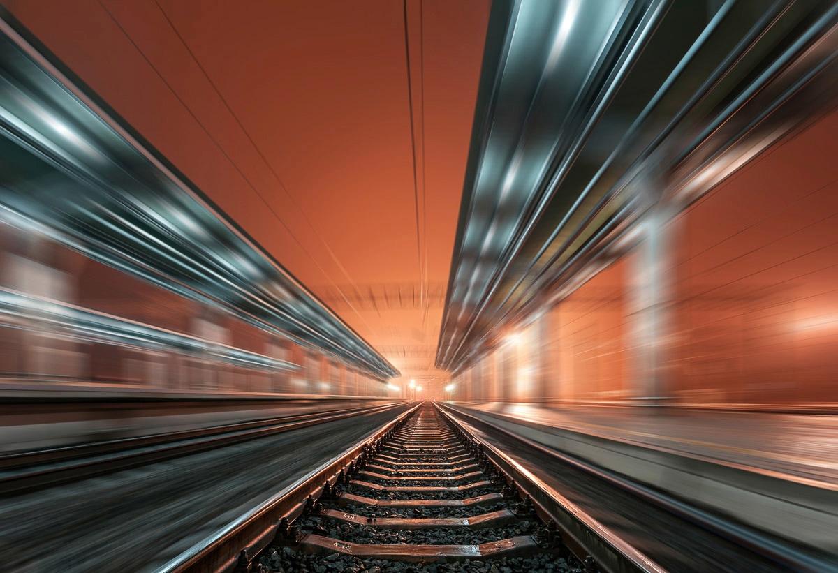 Papermoon Fototapete "Tunnel mit Schienen" günstig online kaufen