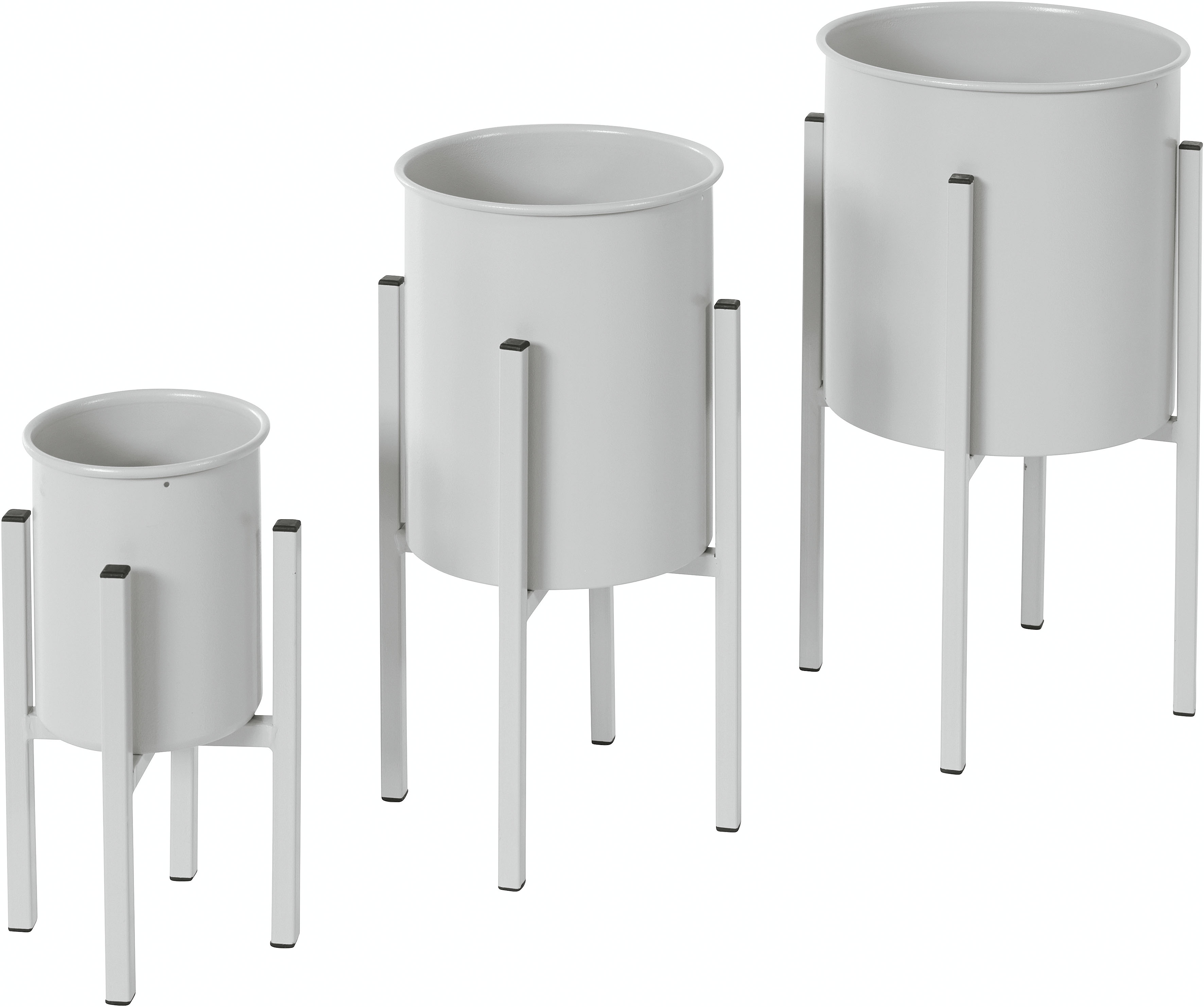 Übertopf »Pajala«, (3er-Set), aus Metall, schwarz, grau