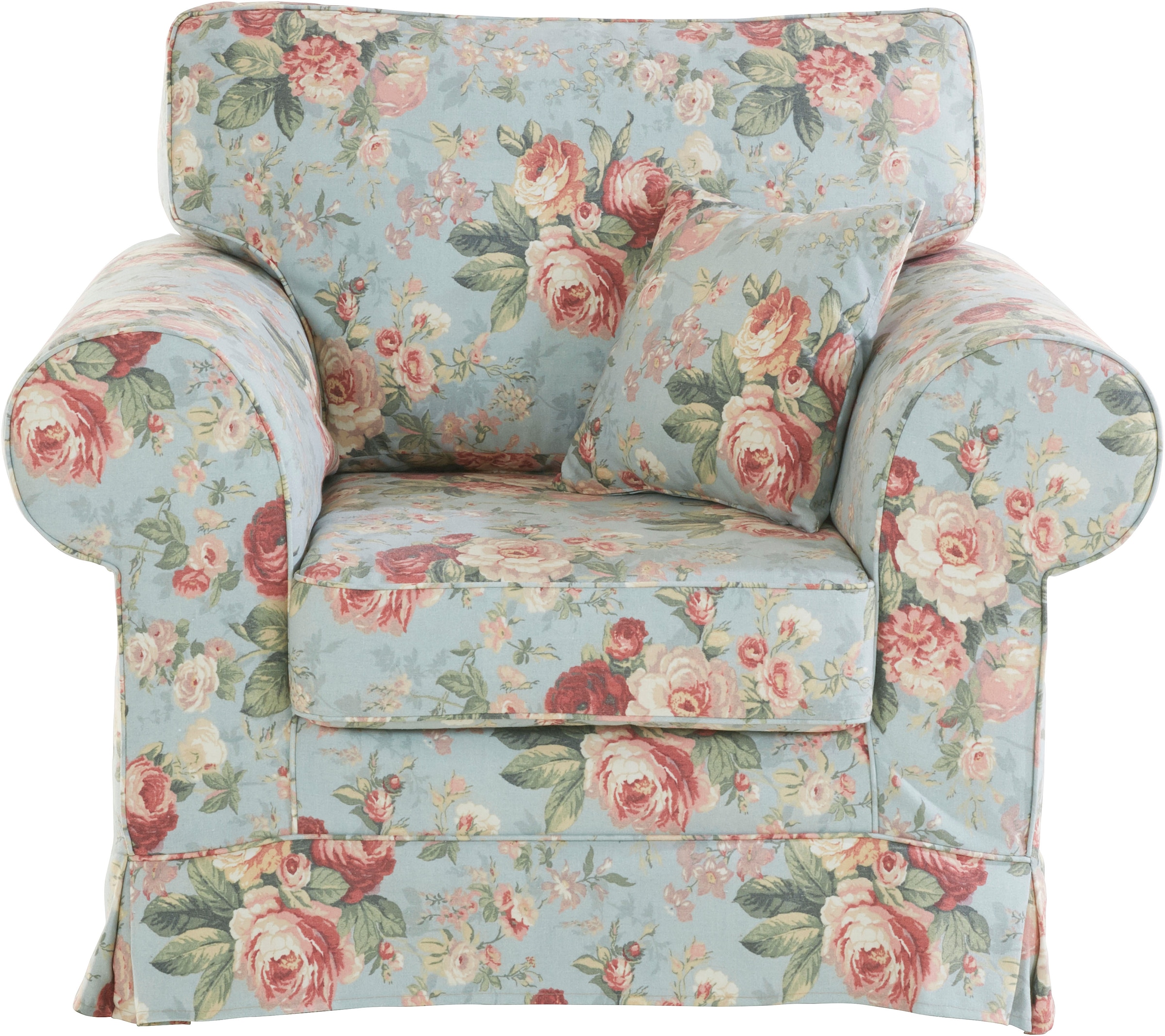 Sessel OTTO HOME, B:102cm H:102cm T:92cm, blau, 60% Polyester, 40% Baumwolle, Wohnzimmer, Sessel, "Shadmoor", Hussenoptik, in uni oder mit