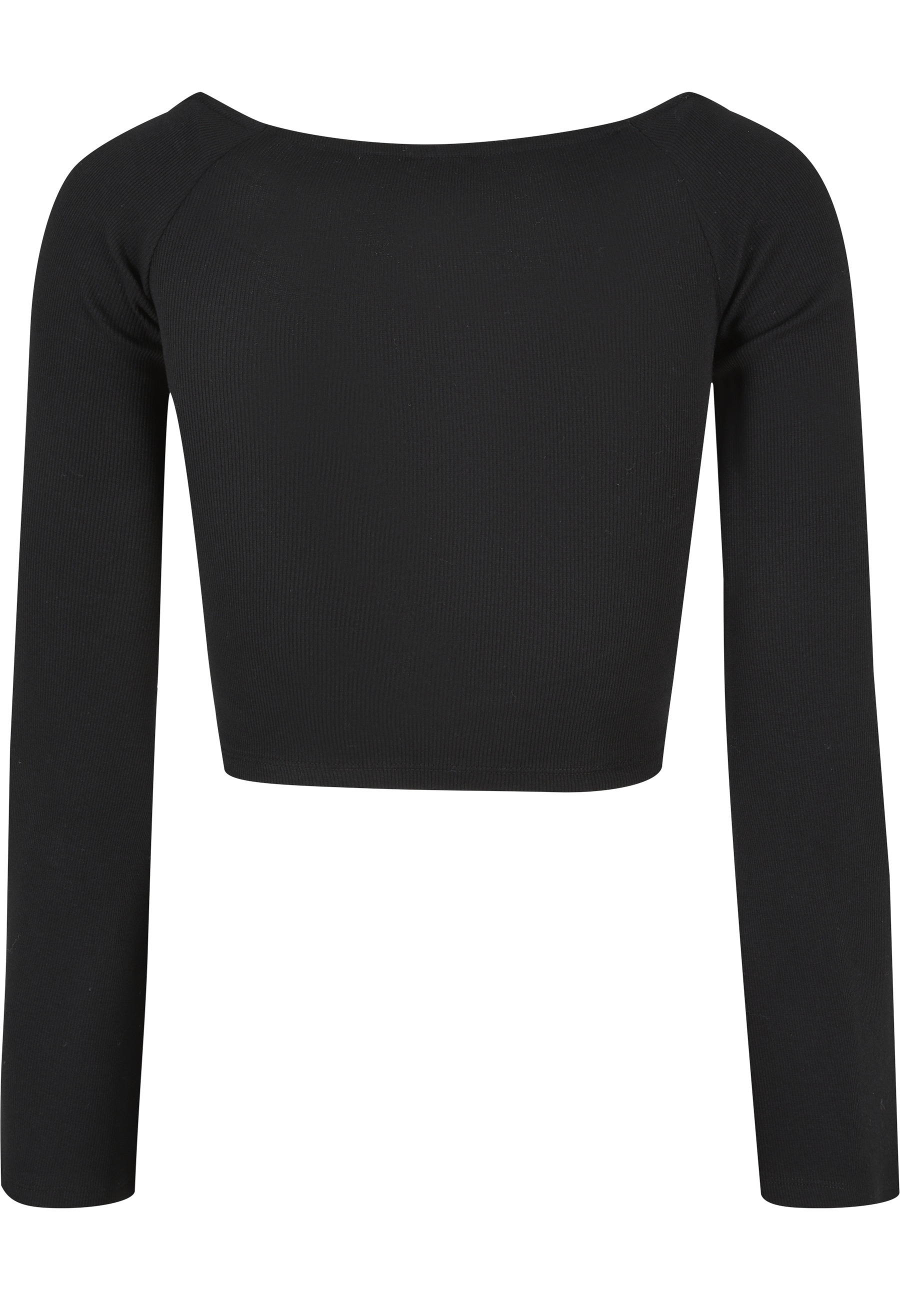 URBAN CLASSICS Langarmshirt »Urban Classics Damen Ladies Short Rib Wide V-Neck Longsleeve« 1 Stk.
