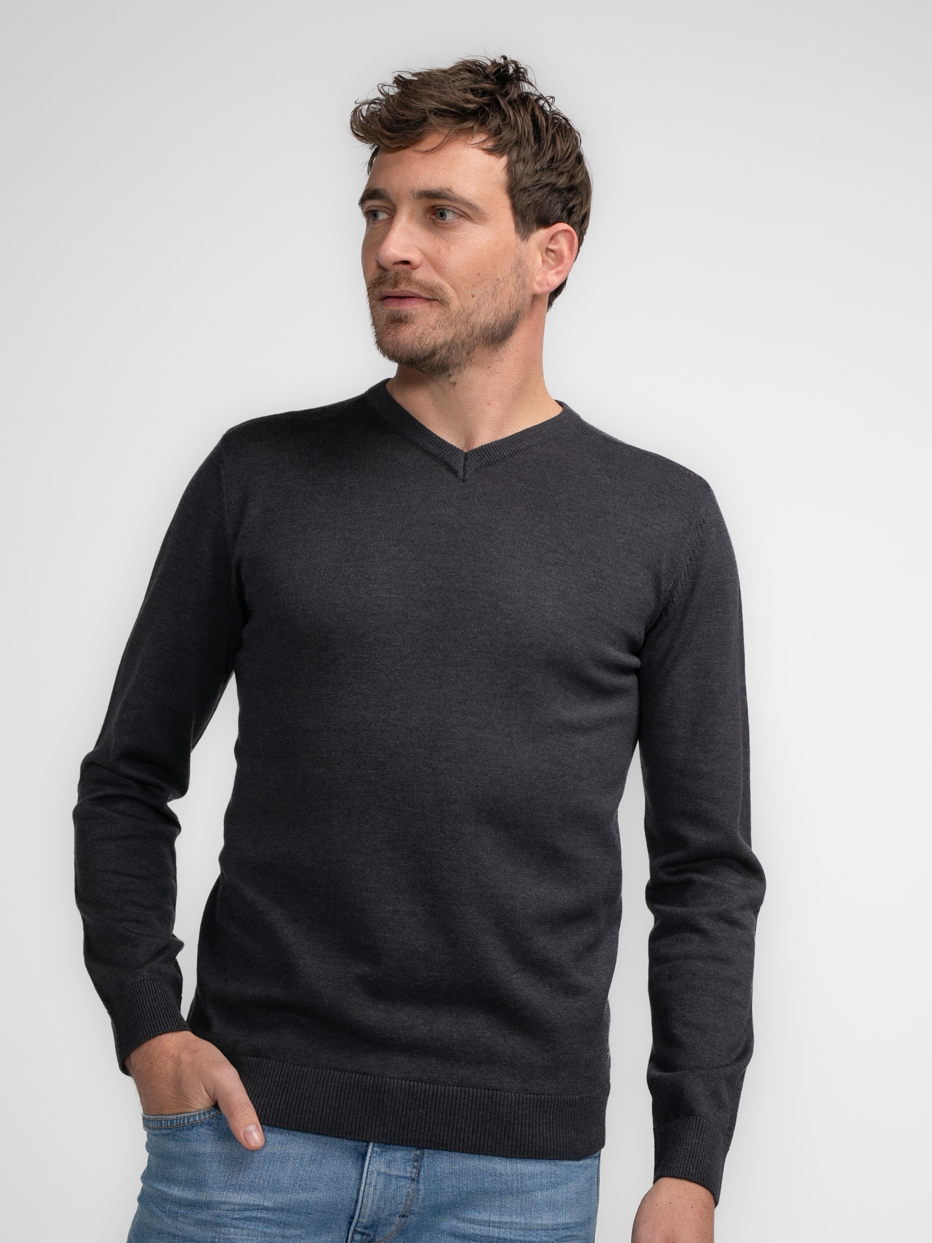 V-Ausschnitt-Pullover »Men Knitwear V-Neck Basic«