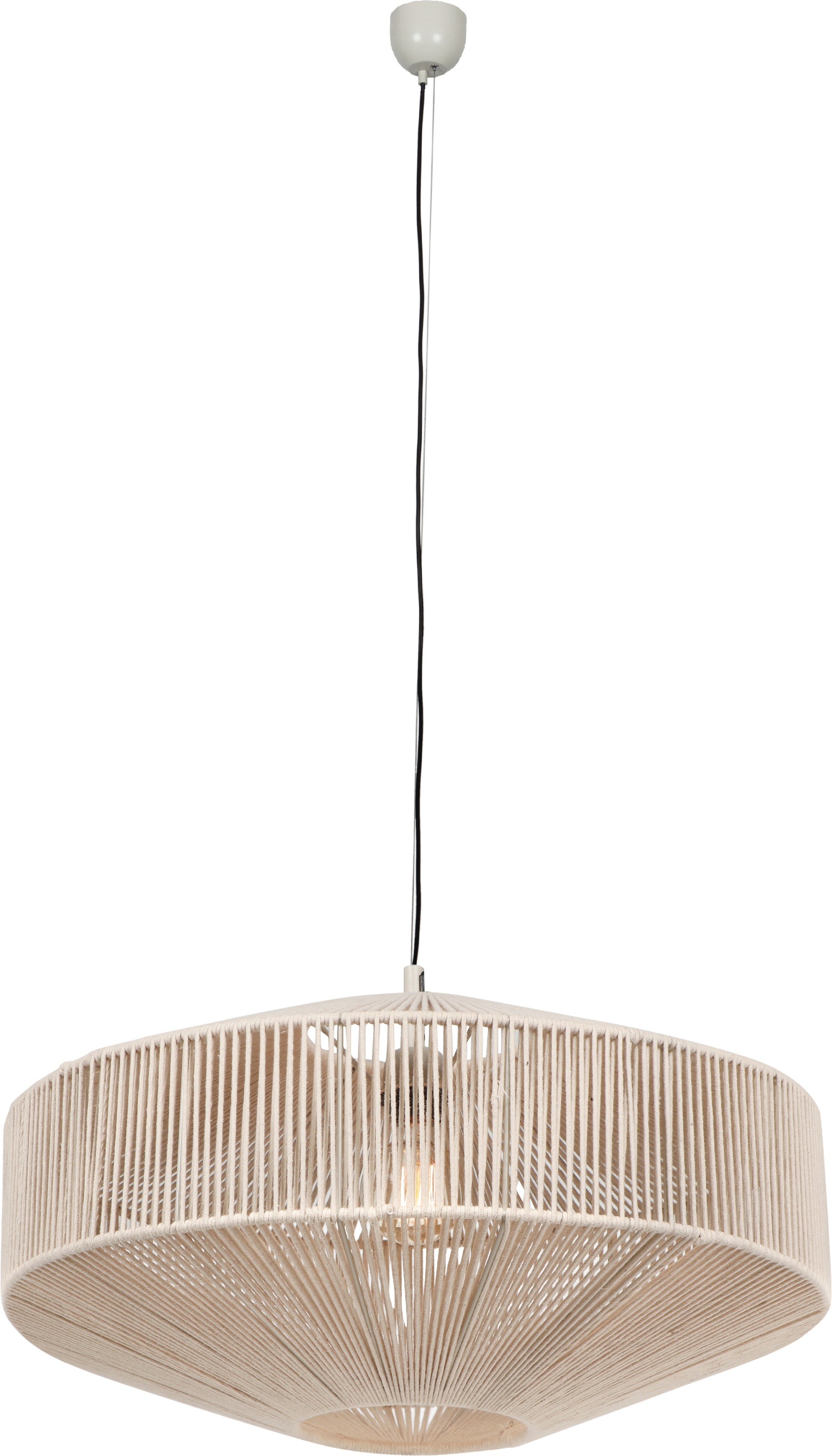 TRIO Leuchten Pendelleuchte »SVEA, Hängelampe beige aus Baumwolle im Boho-Look Höhe 150 cm« E27 1 Stk. warmweiß - kaltweiß Hängeleuchte Schlafzimmer / Wohnzimmer exkl 1x E27 max 10W