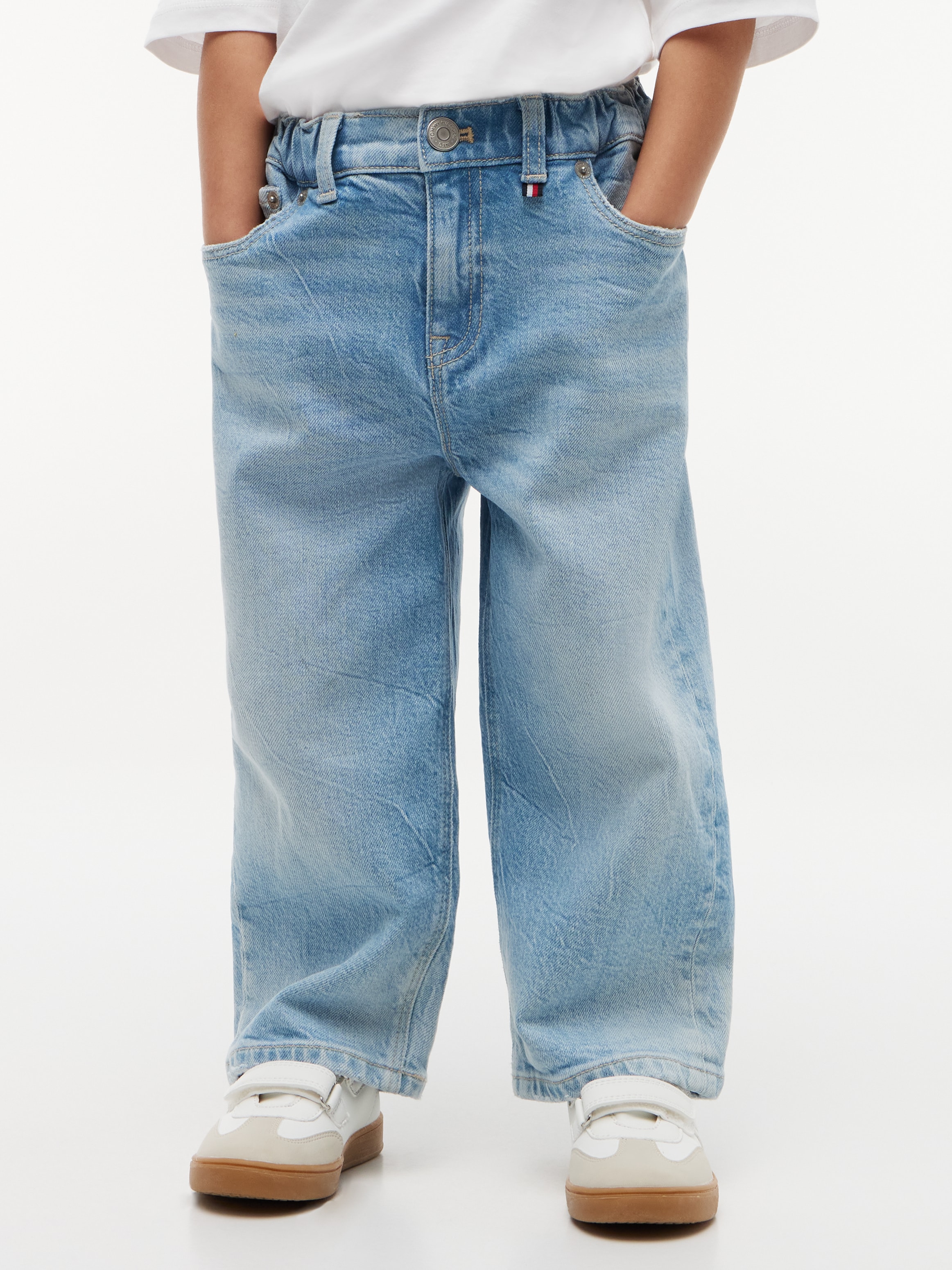 Tommy Hilfiger Weite Jeans Weites Bein, bequeme Passform für Babys & Kinder