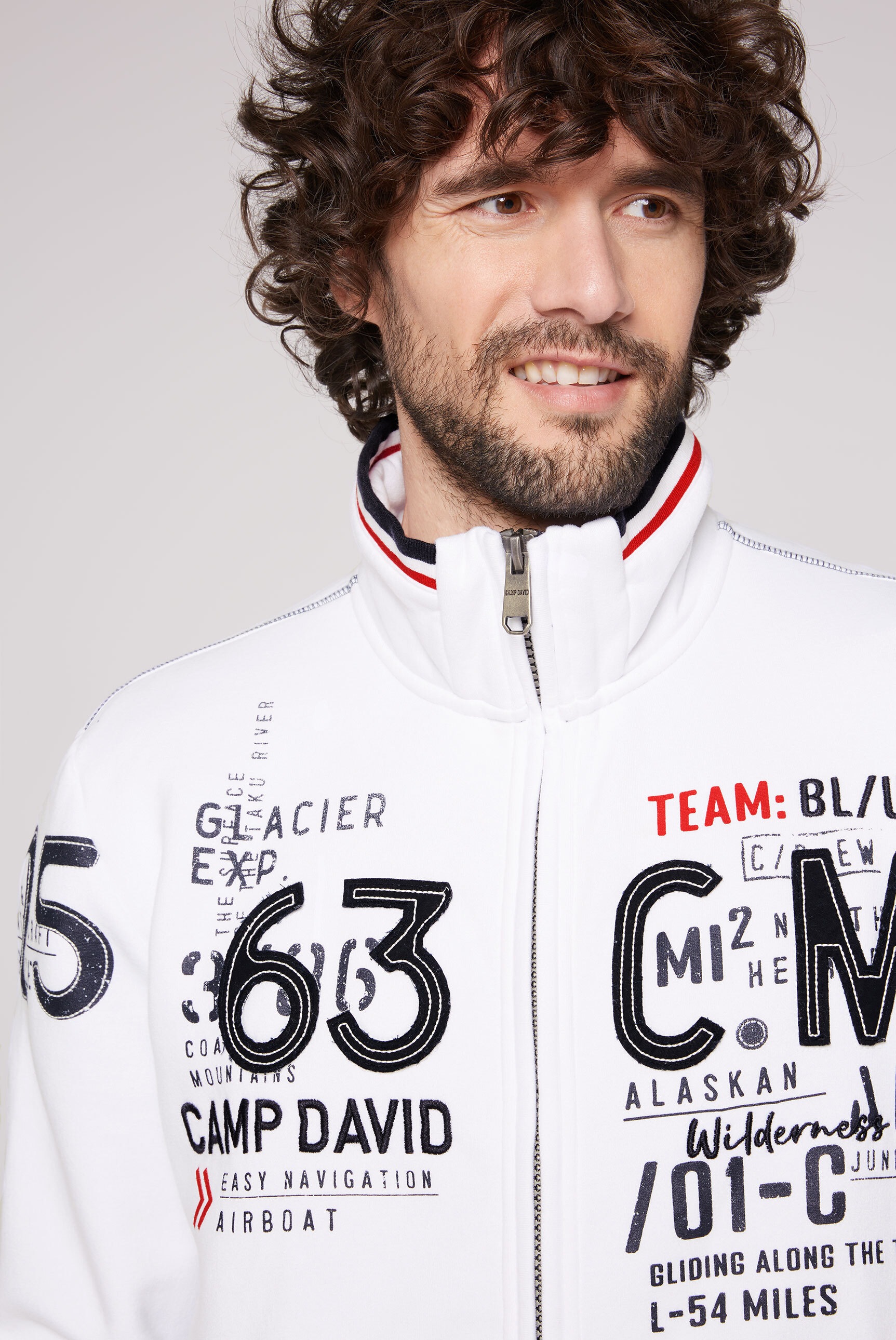 CAMP DAVID Sweatjacke, mit Stehkragen