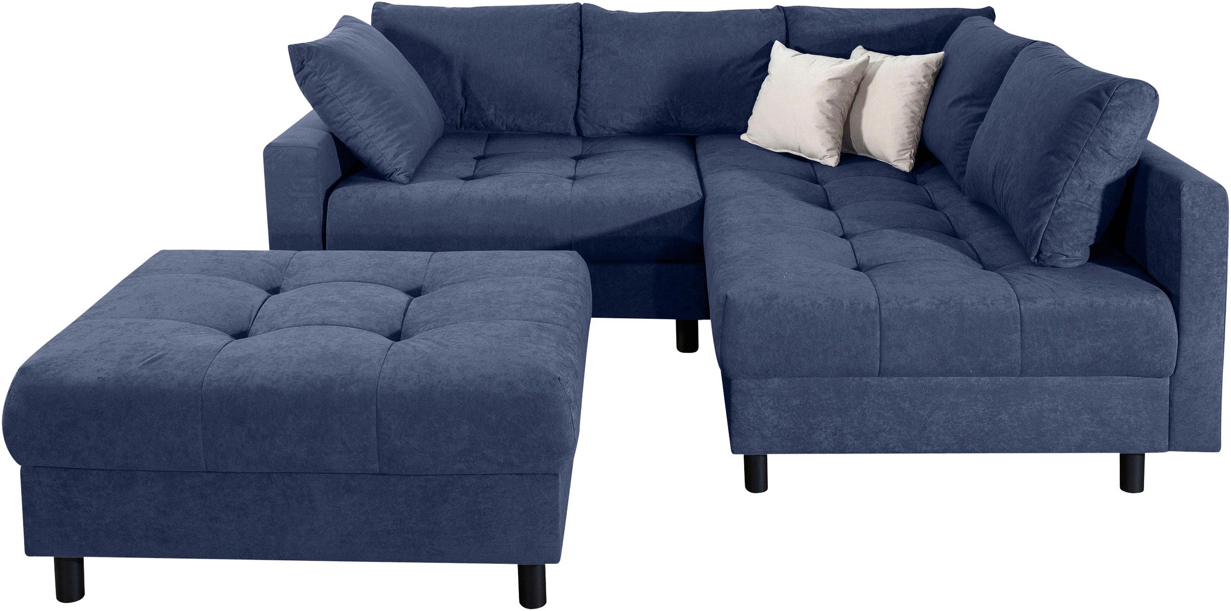 COLLECTION AB Ecksofa "Toni L-Form, B: 215 cm" mit Hocker & 2 Zierkissen, F günstig online kaufen