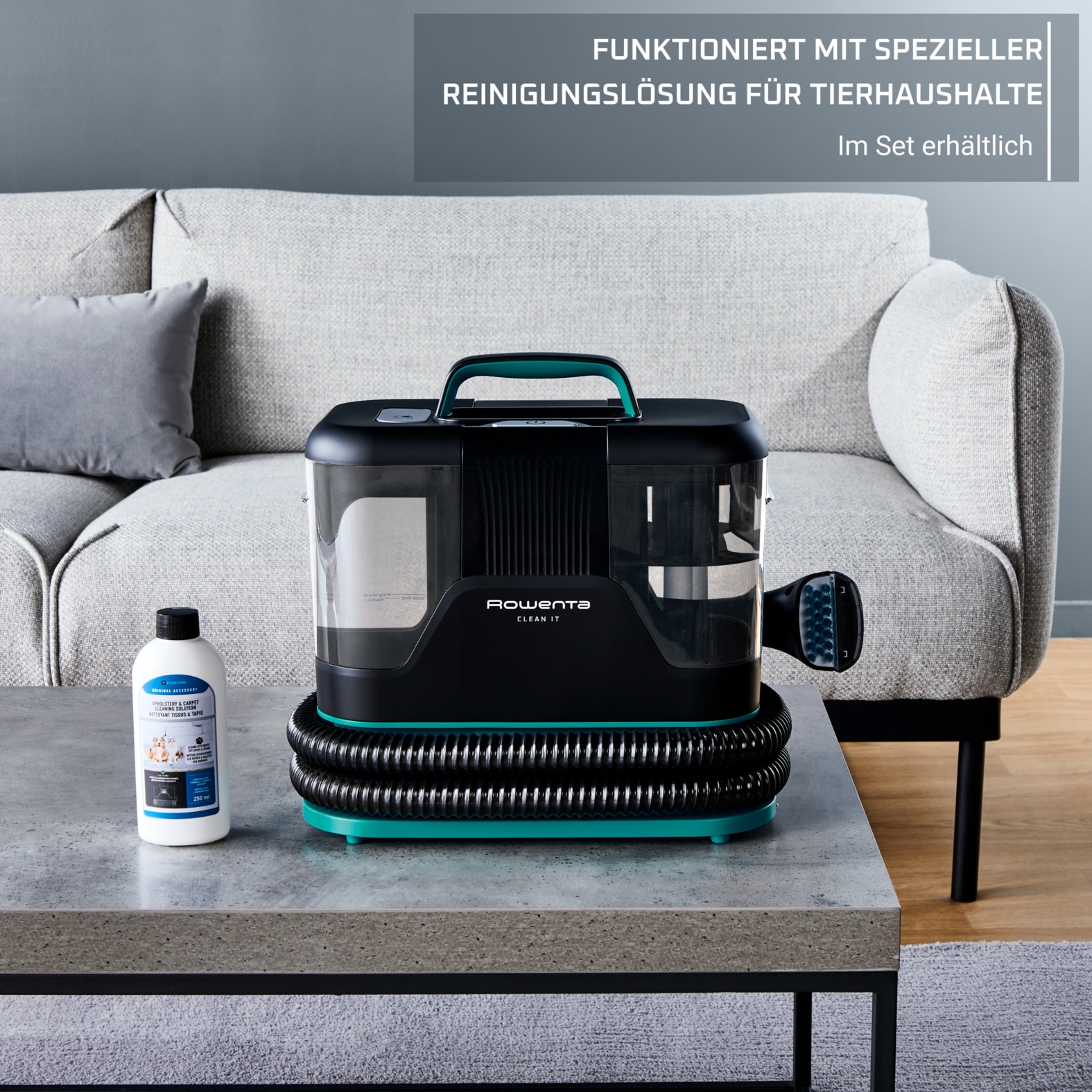 Rowenta Teppichreinigungsgerät »IN5020 Clean It«, (Set), tragbarerer Fleckenreiniger, beseitigt schnell und effizient Flecken