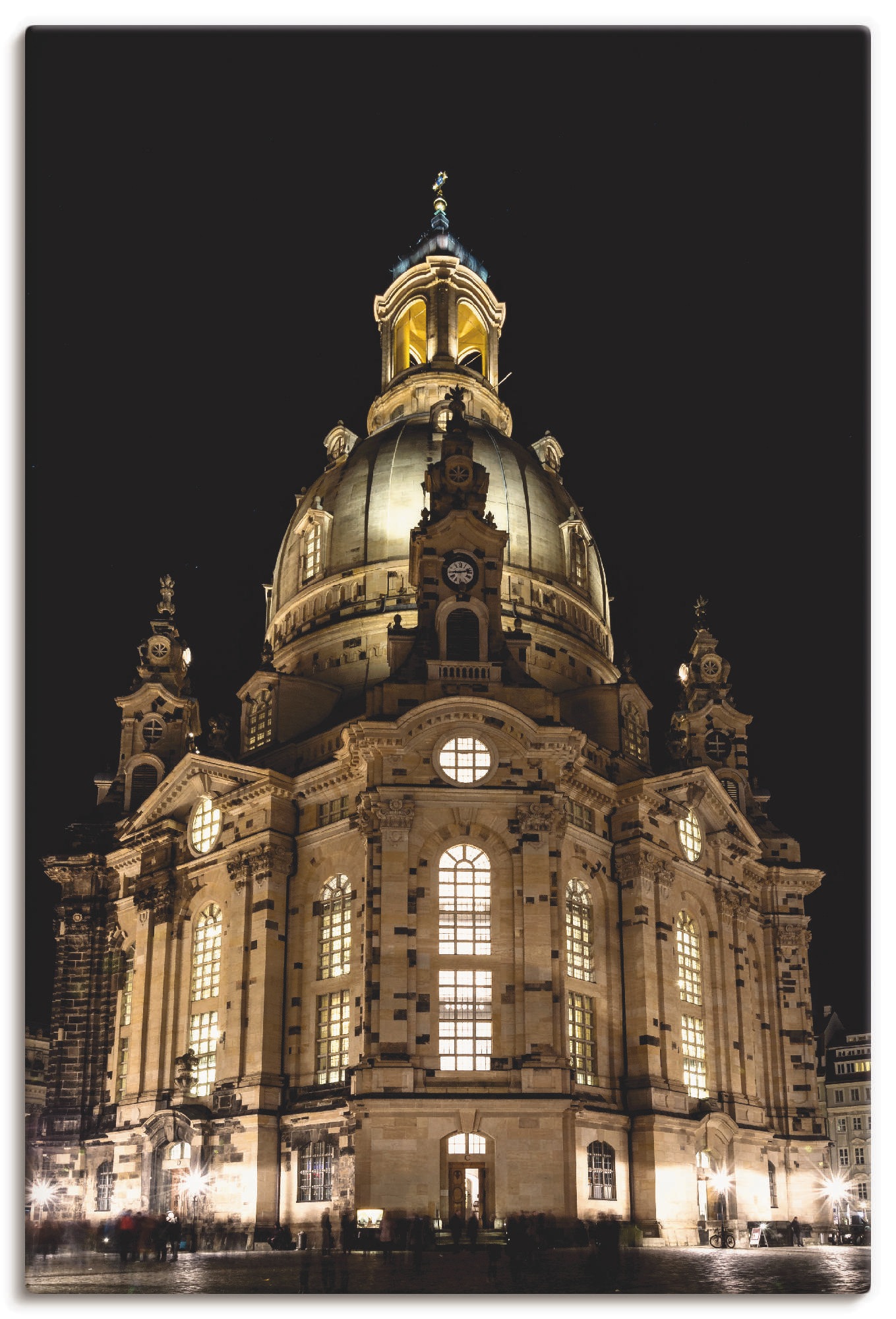 Artland Wandbild »Erleuchtete Frauenkirche in Dresden«, Gebäude, (1 St.), als Leinwandbild, Poster in verschied. Größen