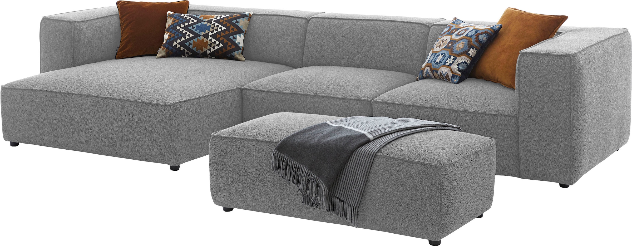 W.SCHILLIG Ecksofa »around-the-block«, mit eleganter Biese, mit Federkern, Breite 341 cm