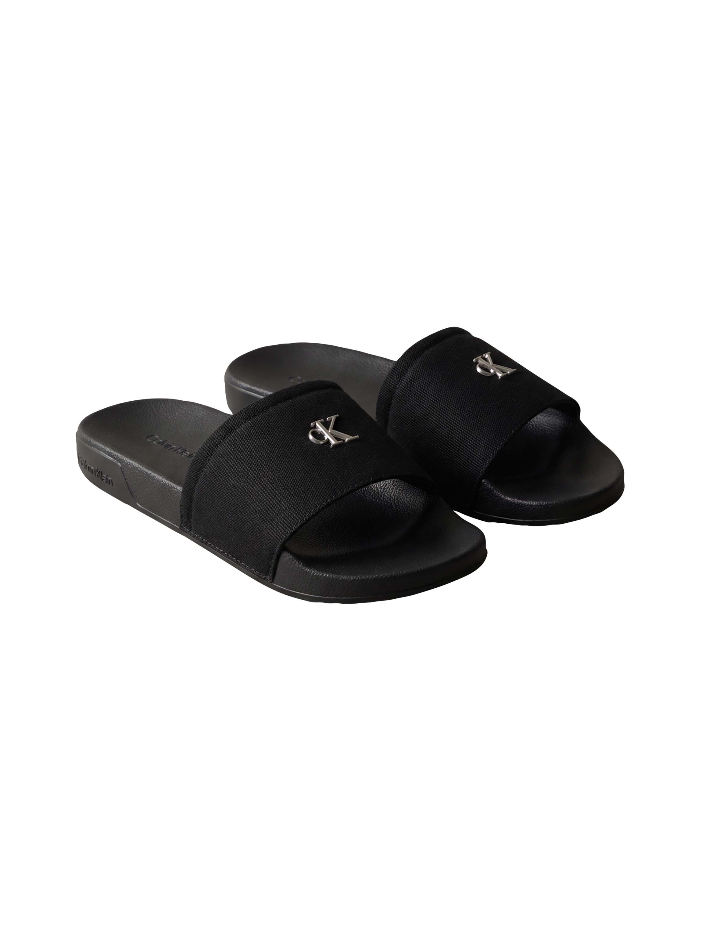 Calvin Klein Pantolette "ESS SLIDE CANVAS HDW" Strandschuh, Badeschuh, Flat günstig online kaufen