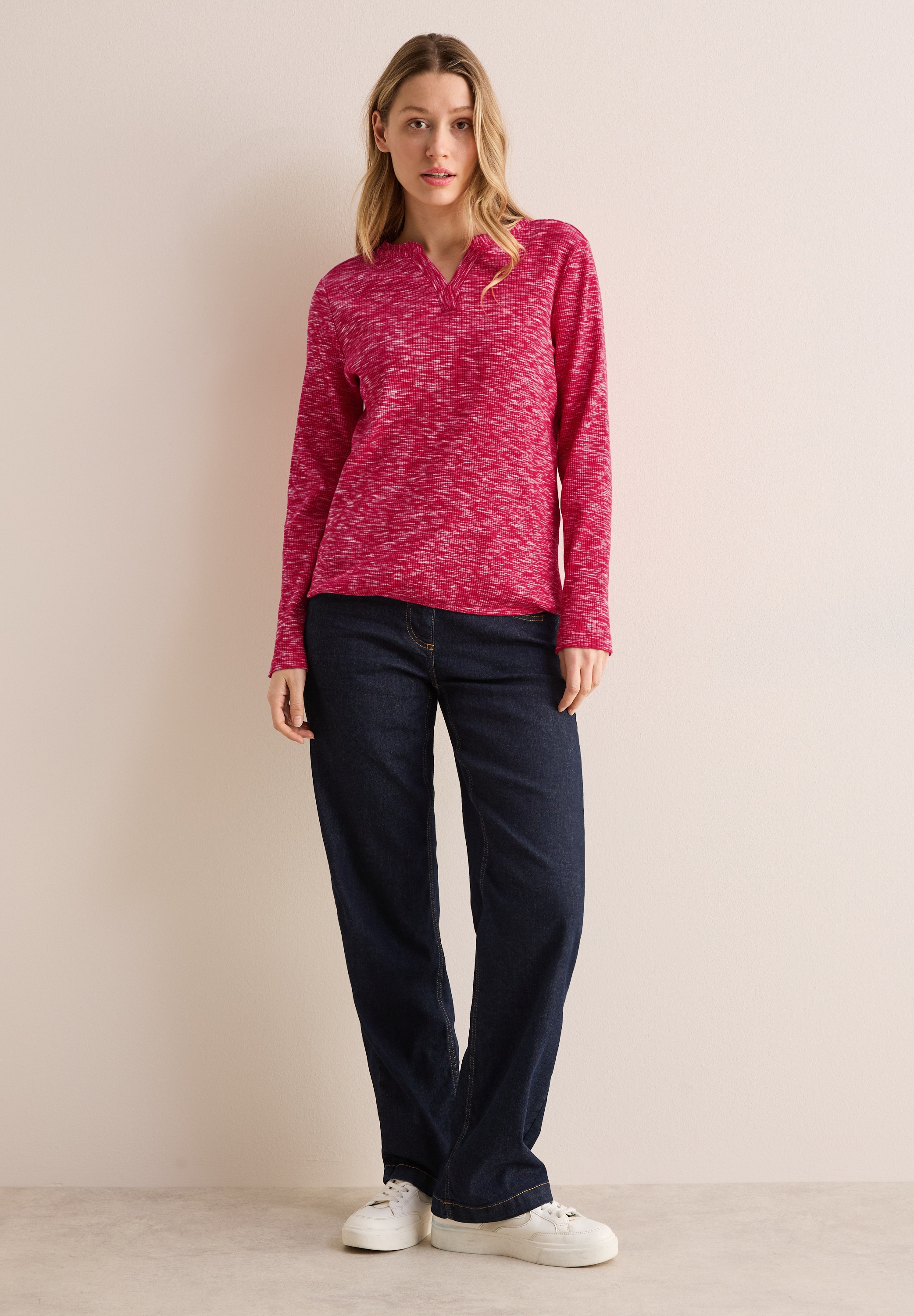 Cecil Langarmshirt, in Melange Optik