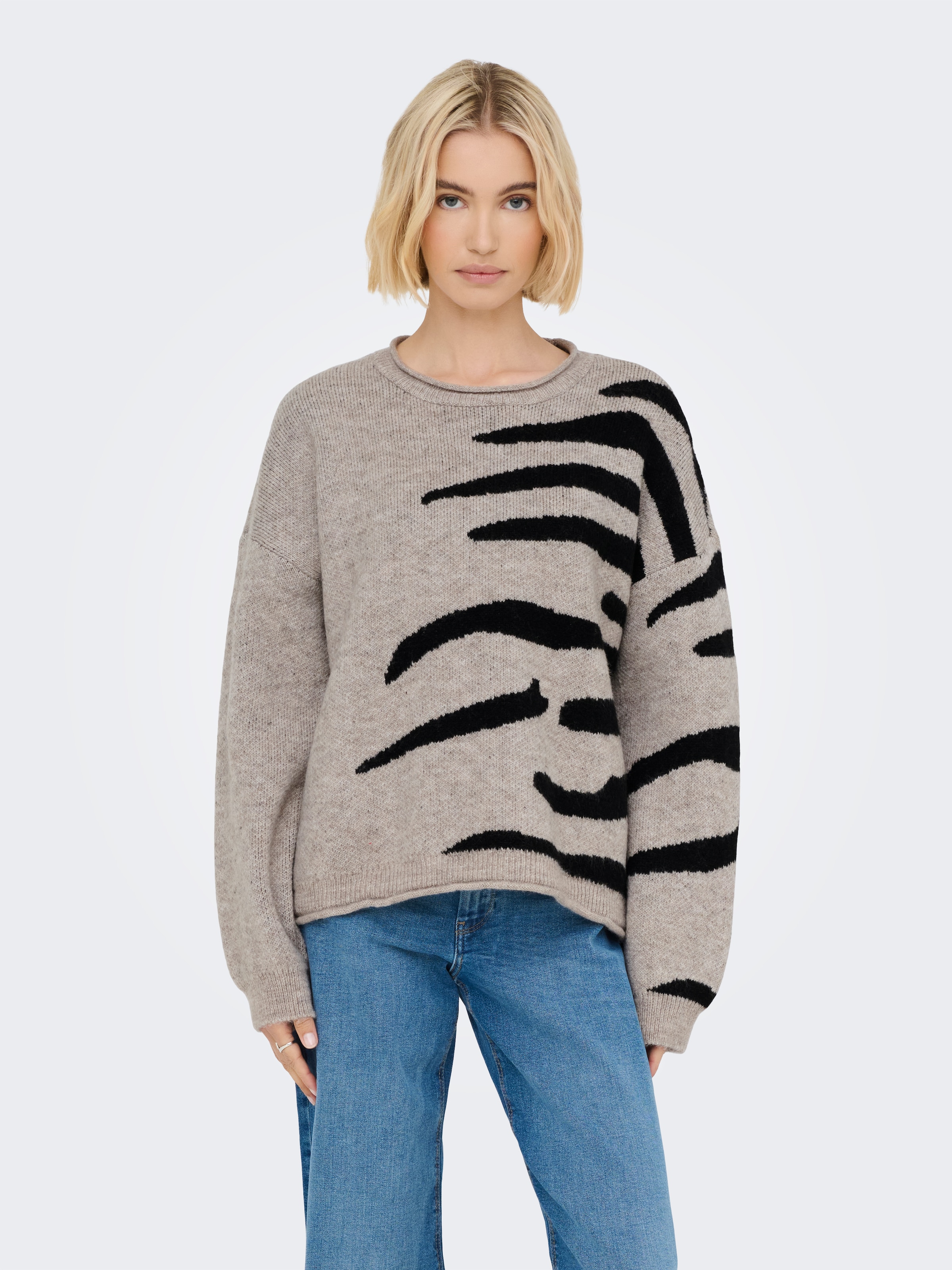 ONLY Rundhalspullover "ONLJADE PATTERN LS O-NECK EX KNT" günstig online kaufen
