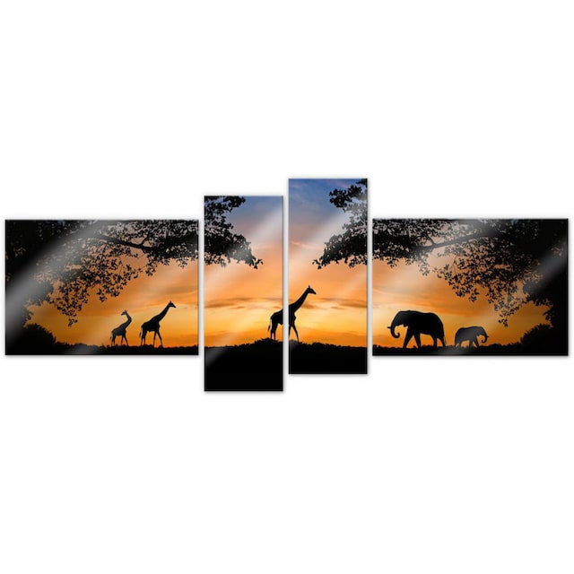 Wall-Art Mehrteilige Bilder »Afrikanische Sonne (4-teilig)«, (Set, 4 St.)  kaufen | BAUR