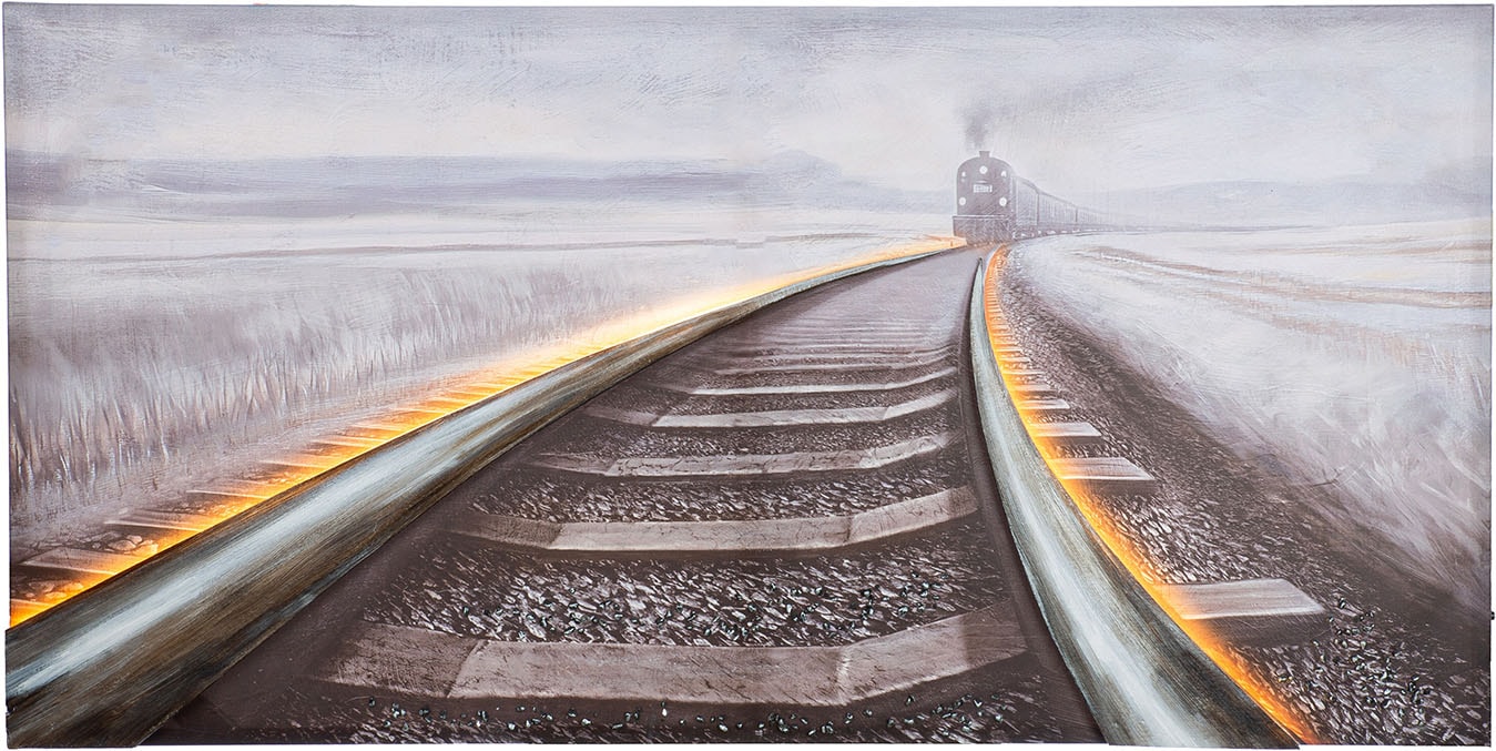 GILDE Metallbild "Bild rechteckig Railroad" Landschaft 1 Stk. tlg.