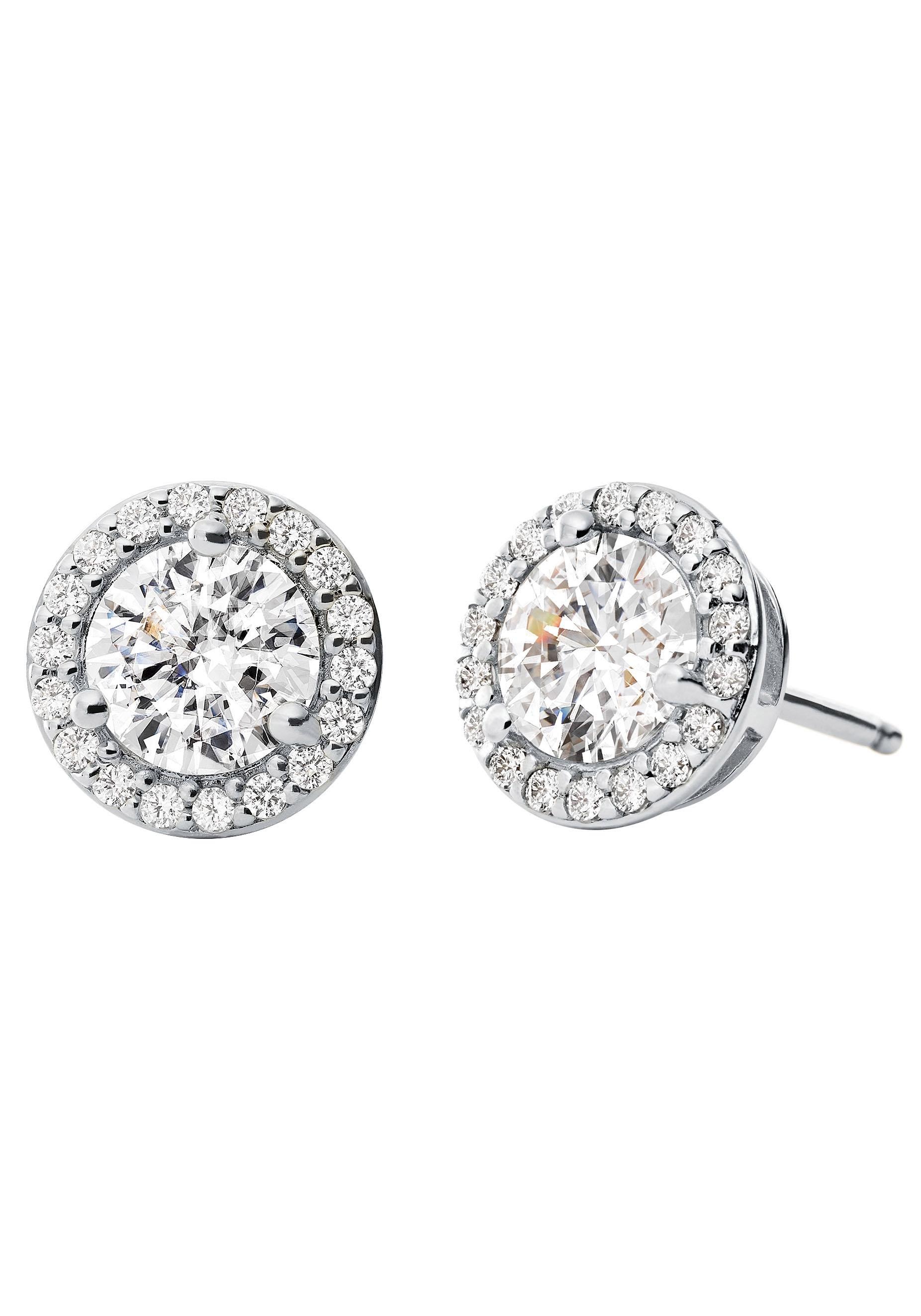 Paar Ohrstecker MICHAEL KORS "Schmuck Geschenk Silber 925 Ohrringe PREMIUM", silber (silberfarben, kristallweiß), Ohrringe, Damen, 7,7mm, Silber 925 (Sterlingsilber), mit Zirkonia (synth.) 2