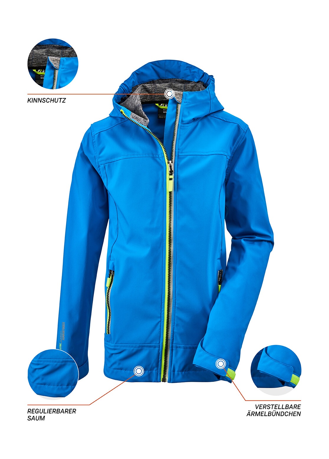 Thumbnail - Killtec Softshelljacke "Adjero Jr" Wasserabweisende Softshelljacke mit Kapuze und verstellbaren Bündchen