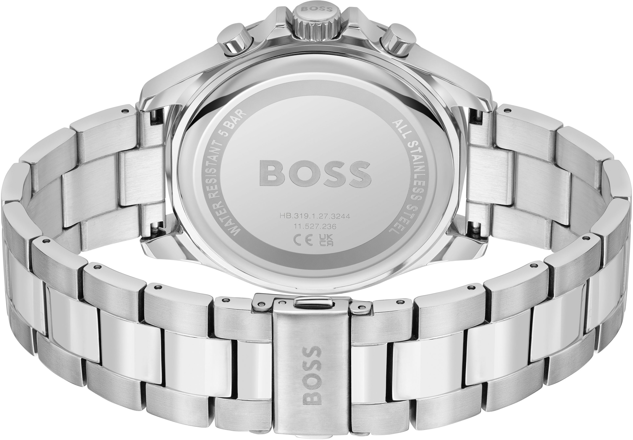 BOSS Chronograph »TROPER« Quarzuhr, Herrenuhr, Armbanduhr, Stoppfunktion, Edelstahlarmband