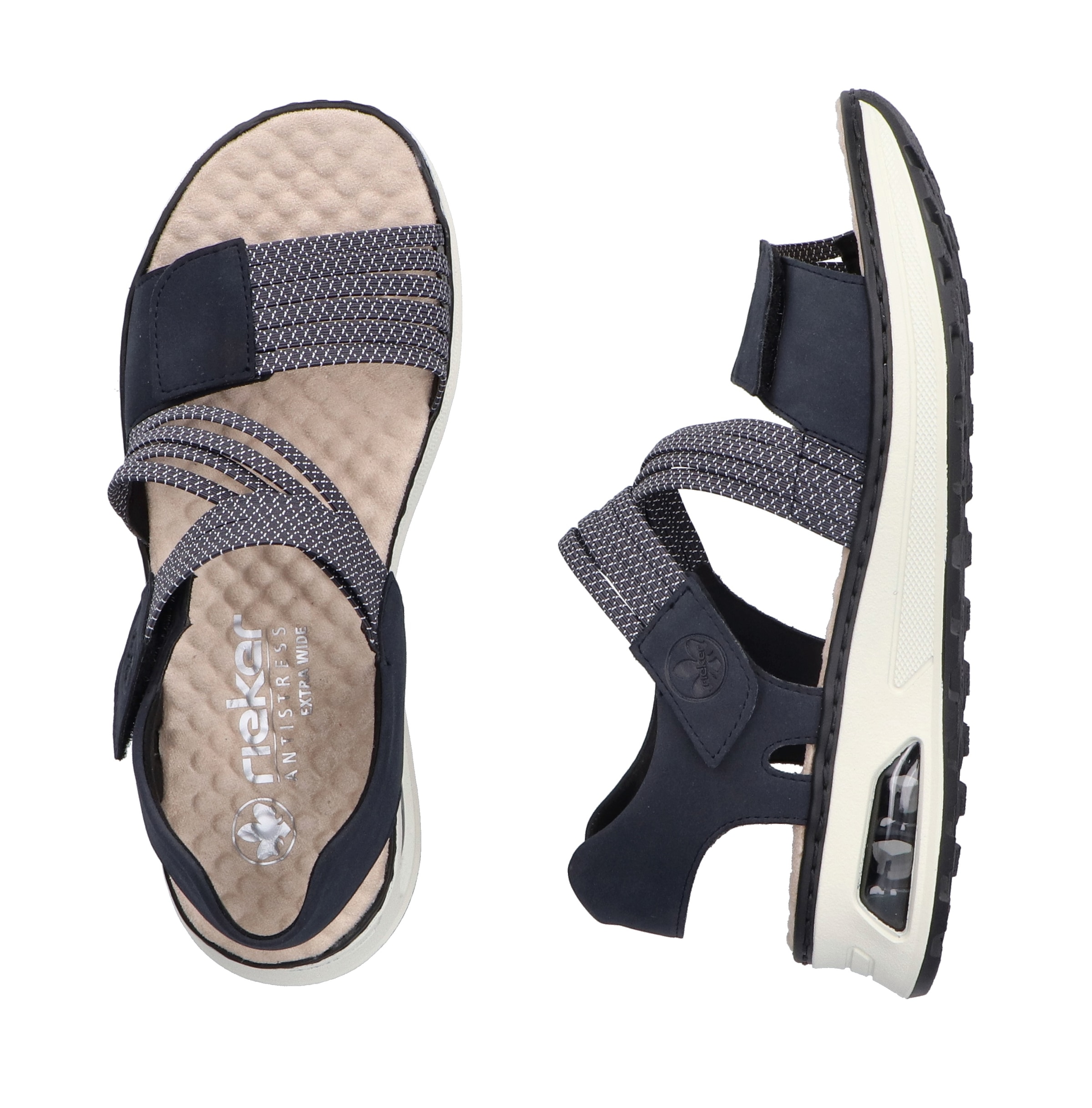 Rieker Keilsandalette, Sommerschuh, Outdoorschuh, Trekkingschuh mit genoppter Innensohle