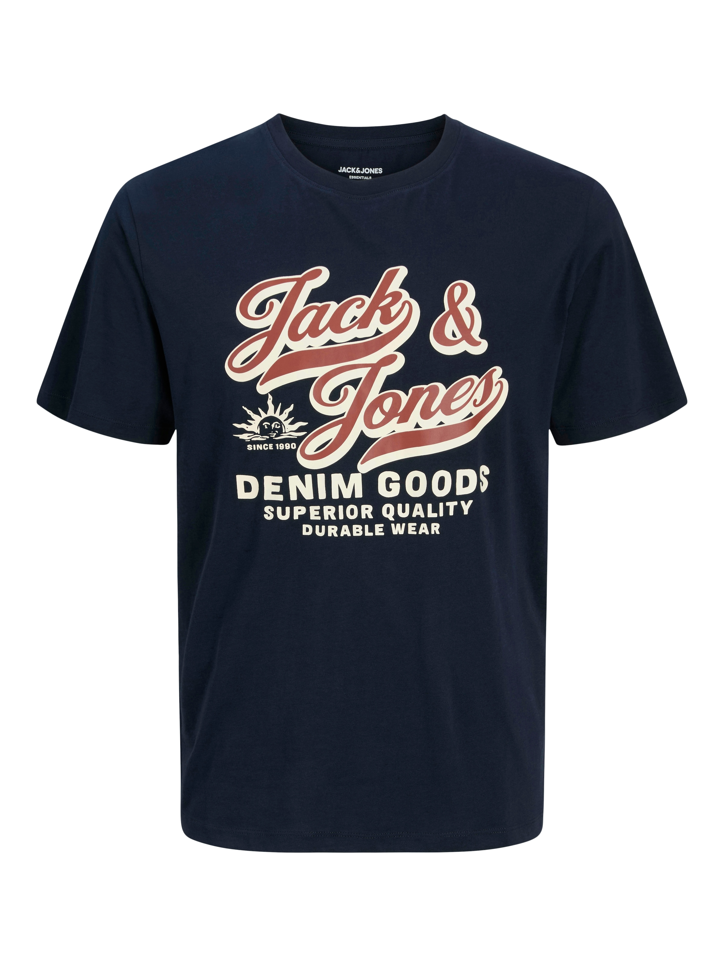 Jack & Jones PlusSize T-Shirt »JJELOGO TEE SS 2 COL AW25 3PK MP PLS«, (Packung, 3 tlg.)