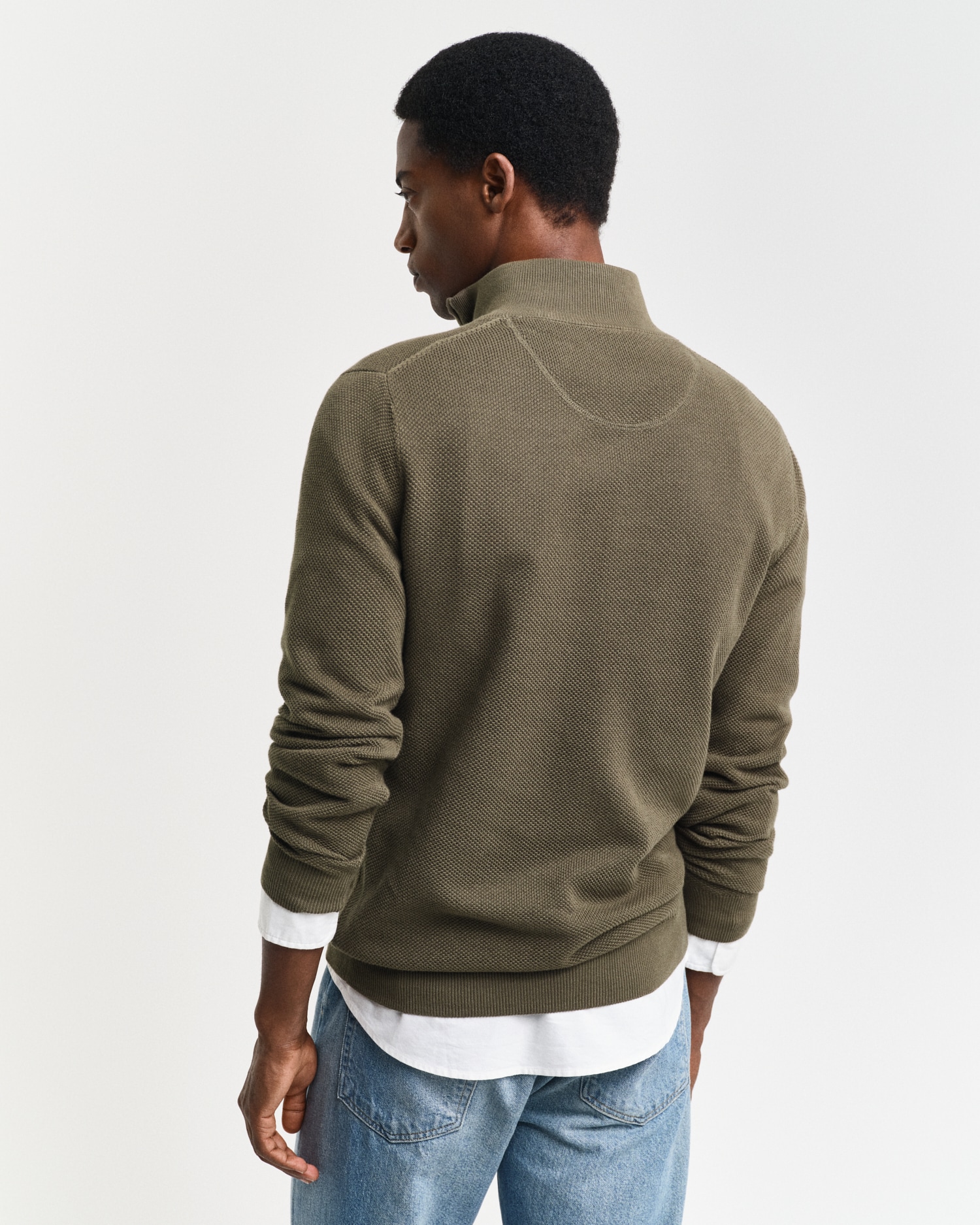 Gant Troyer »COTTON PIQUE HALF ZIP«, mit Piqué-Struktur