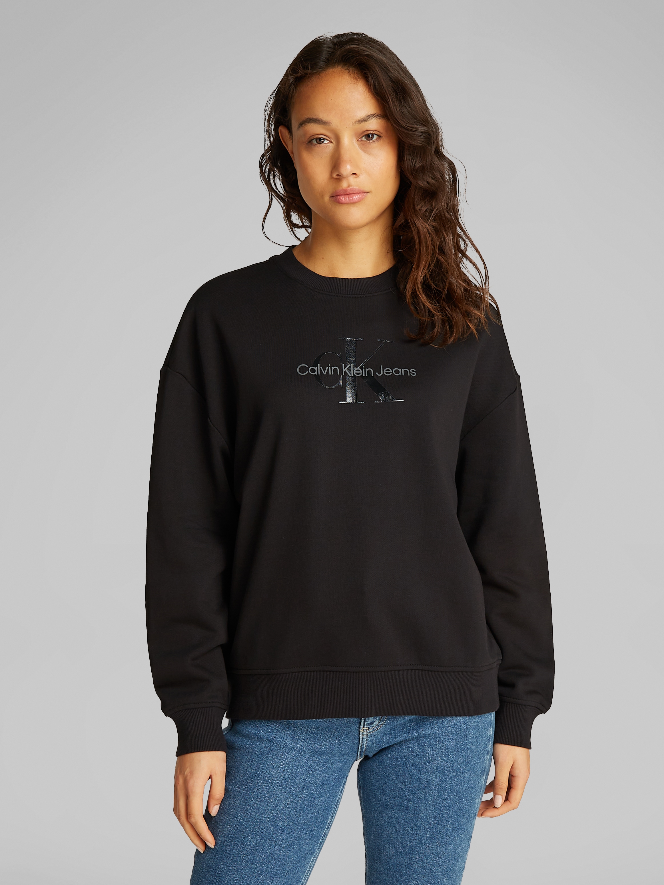 Sweatshirt »GLOSSY MONOLOGO REGULAR CREWNECK«, mit Logodruck