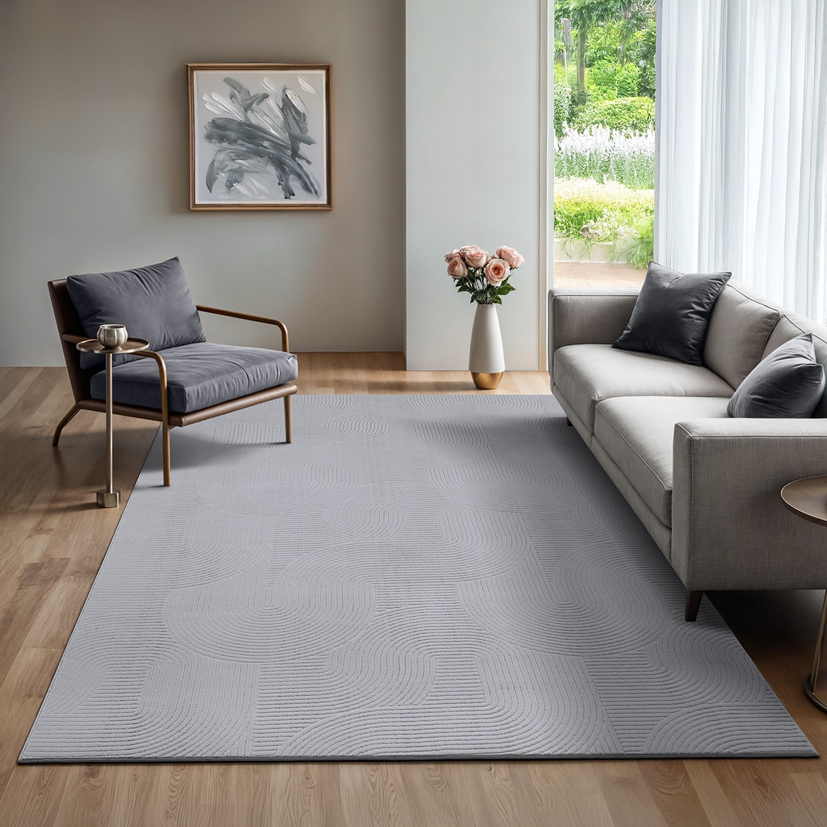 the carpet Teppich "Rio" rechteckig 8 mm Höhe weicher Wohnzimmer Teppich rutschfest 3D-Optik