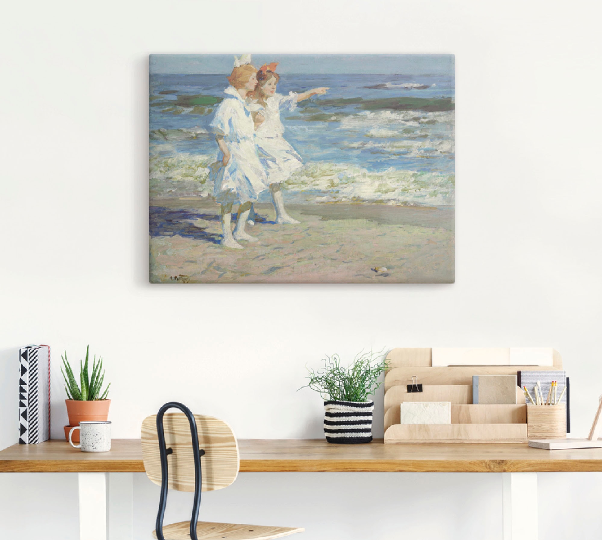 Artland Wandbild »Mädchen am Strand.«, Kind, (1 St.), als Leinwandbild, Wandaufkleber in verschied. Größen