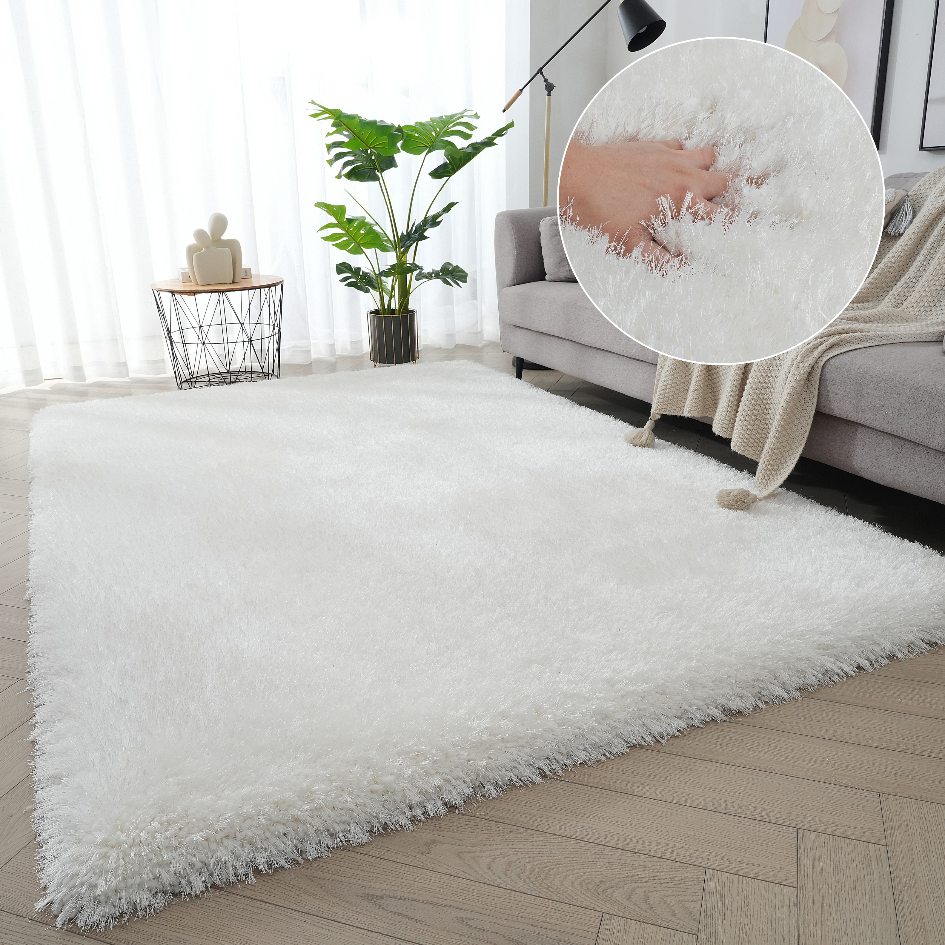 OTTO home Hochflor-Teppich "Micro exclusiv Teppich, sehr hoher Flor, weich durch Mikrofaser" rechteckig 78 mm Höhe sehr weich, flauschig, uni, Wohnzimmer, Schlafzimmer