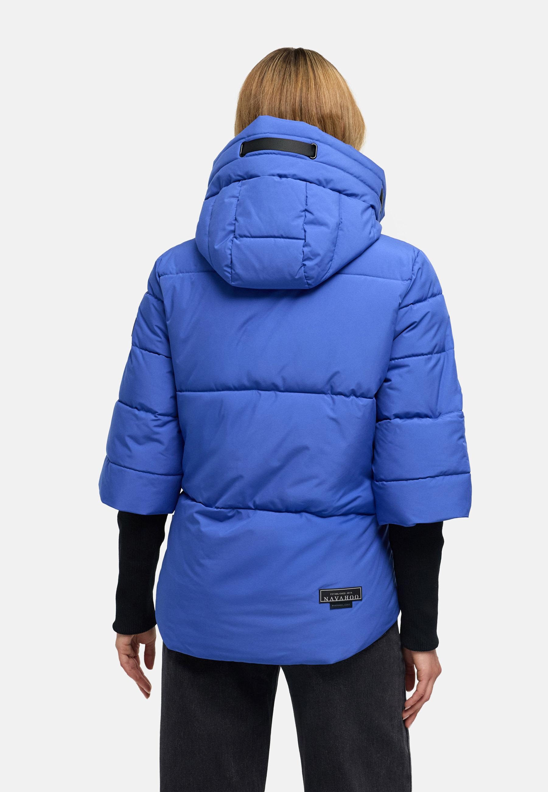 Navahoo Steppjacke »Lotusherz XIV« mit Kapuze Warme gesteppte Winterjacke mit Rippstrickärmeln
