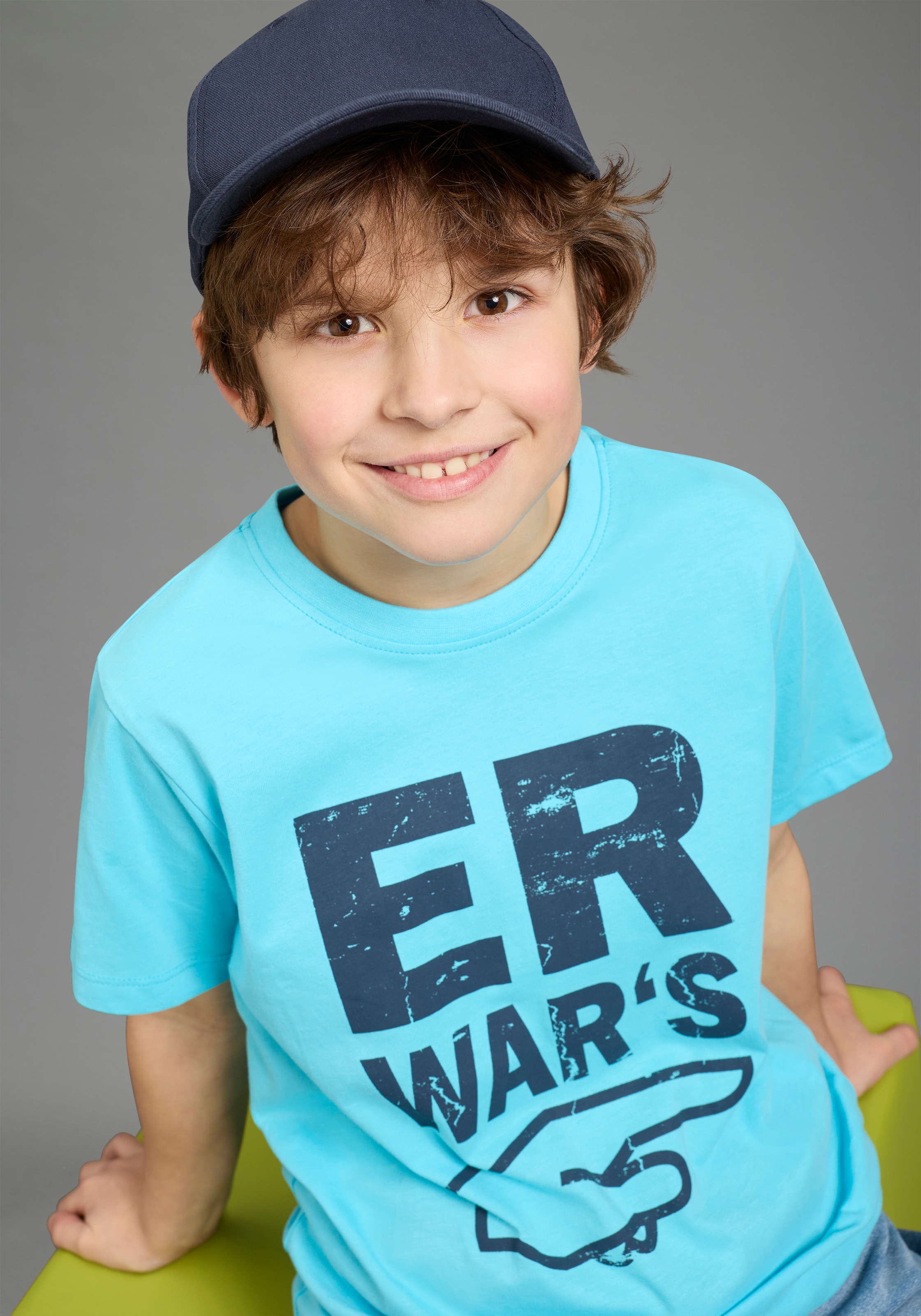 KIDSWORLD T-Shirt »Sprücheshirt: ER WAR`S« Immer einen coolen Spruch parat. Sprücheshirt