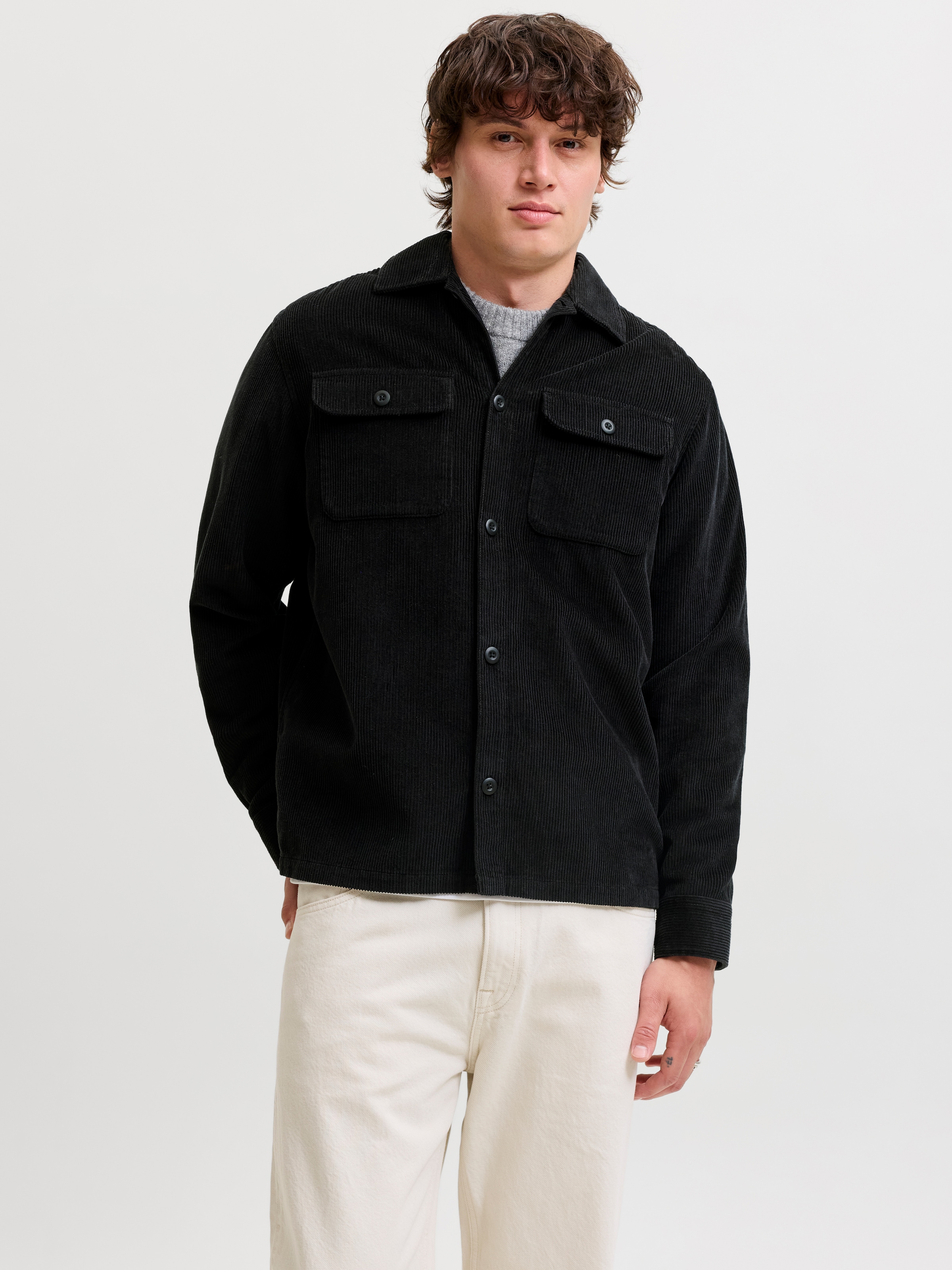 Jack & Jones Langarmhemd "JJEREGENT CORD OVERSHIRT LS SN" Baumwolle, locker geschnitten