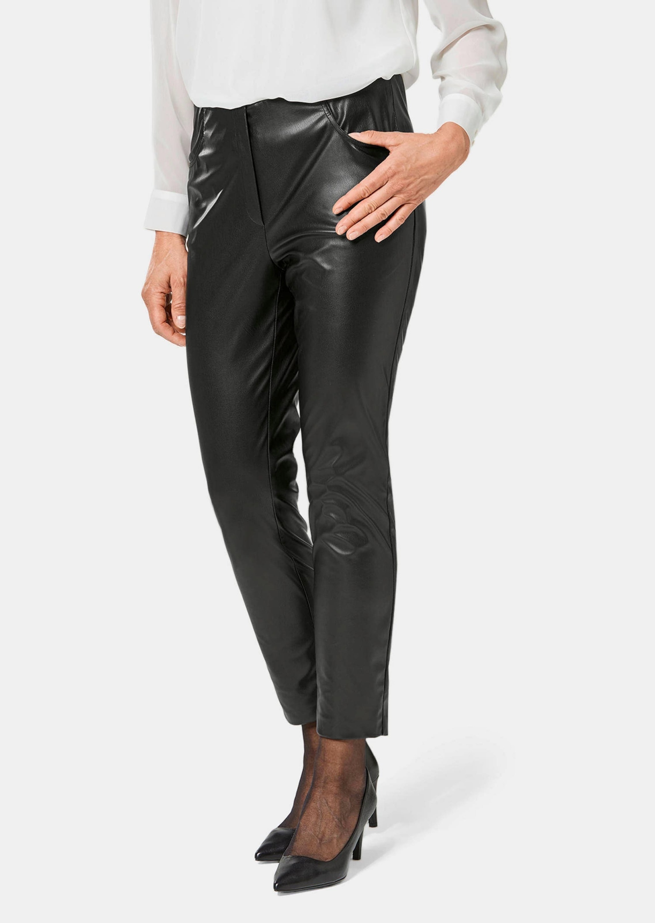 GOLDNER 2-in-1-Hose "Kurzgröße Hose in Lederoptik" günstig online kaufen