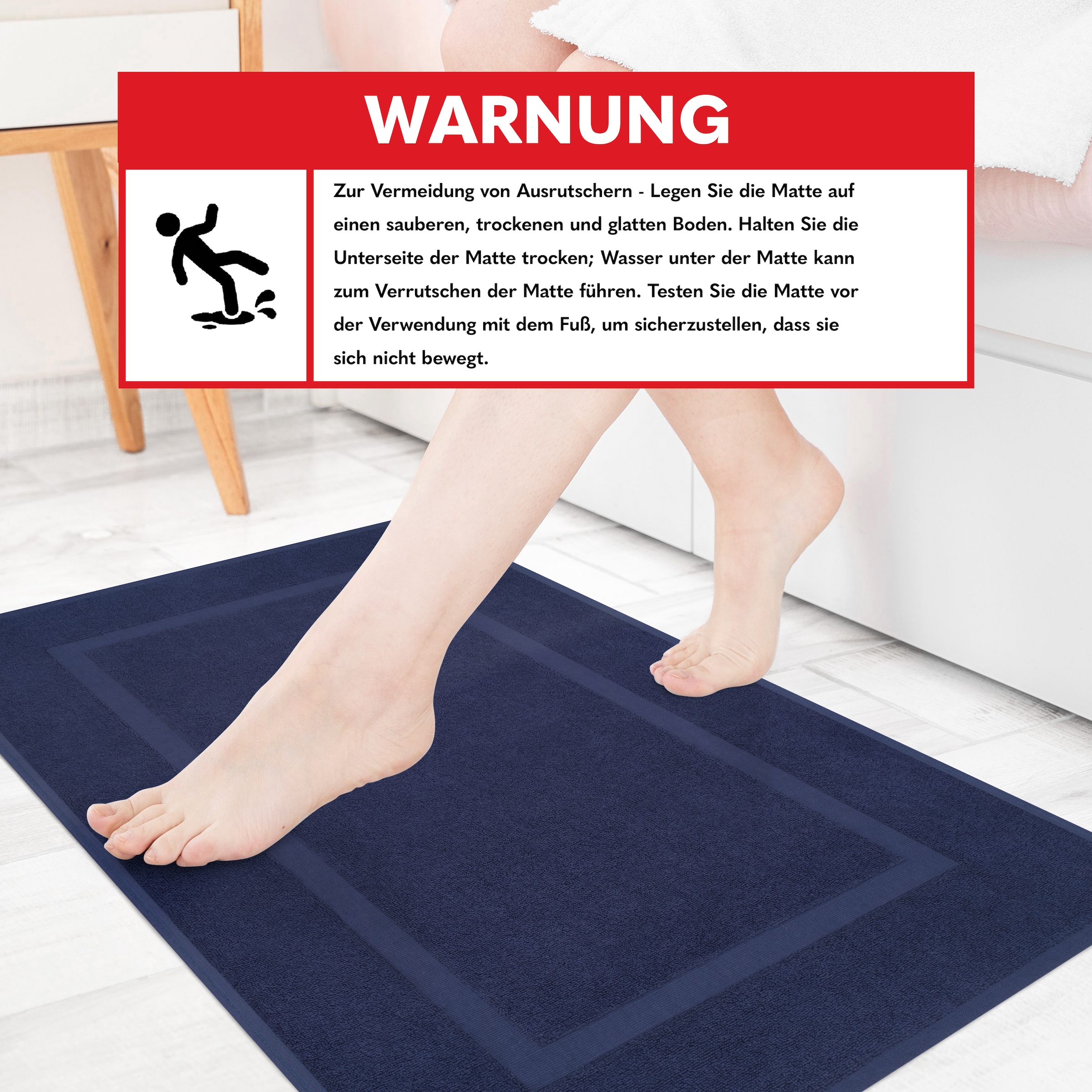 HAMMETEX Badematte »Hotelmatte, Duschvorleger«, rutschhemmend beschichtet, beidseitig nutzbar, 2-teiliges Set, einfarbig, 100% Baumwolle