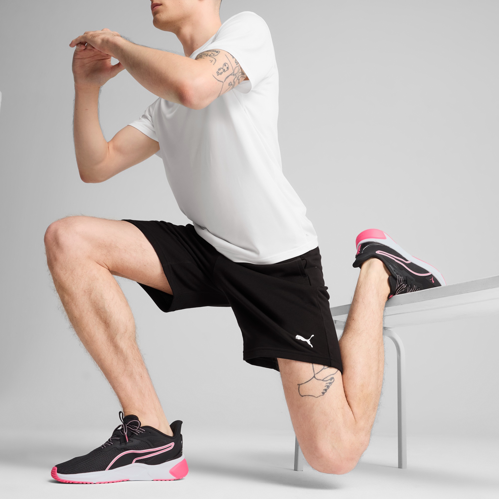 PUMA Trainingsshorts "M TAD ESSENTIALS 8" KNIT SHORT" aus Baumwollmischung, günstig online kaufen