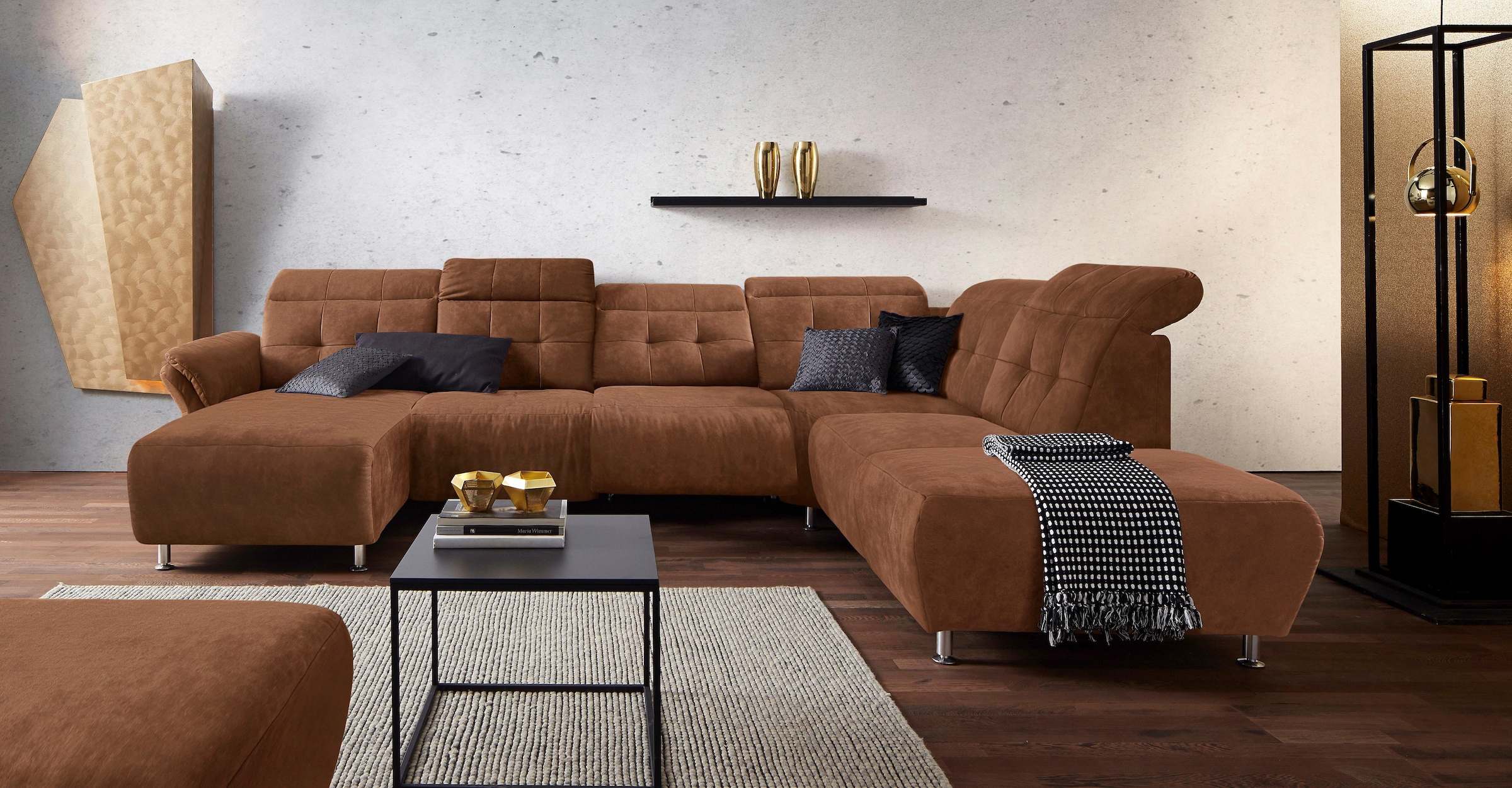 Home affaire Wohnlandschaft "Manhattan U-Form" 2 Sitze mit elektrischer Rel günstig online kaufen