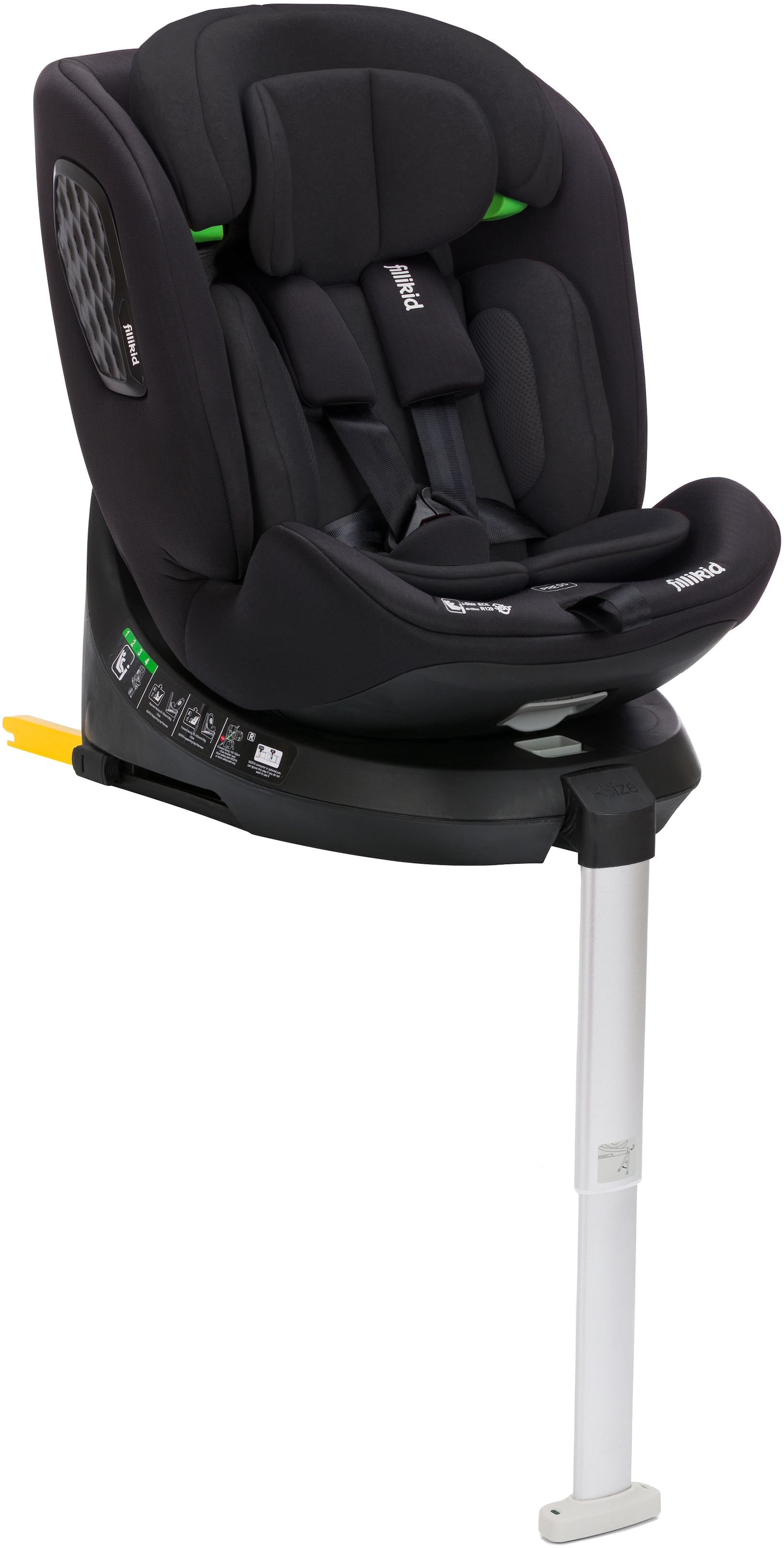"Autokindersitz FILLIKID ""Aris"", Baby, schwarz, Polyester, Kindersitze, 360 drehbar, inkl. Isofix"
