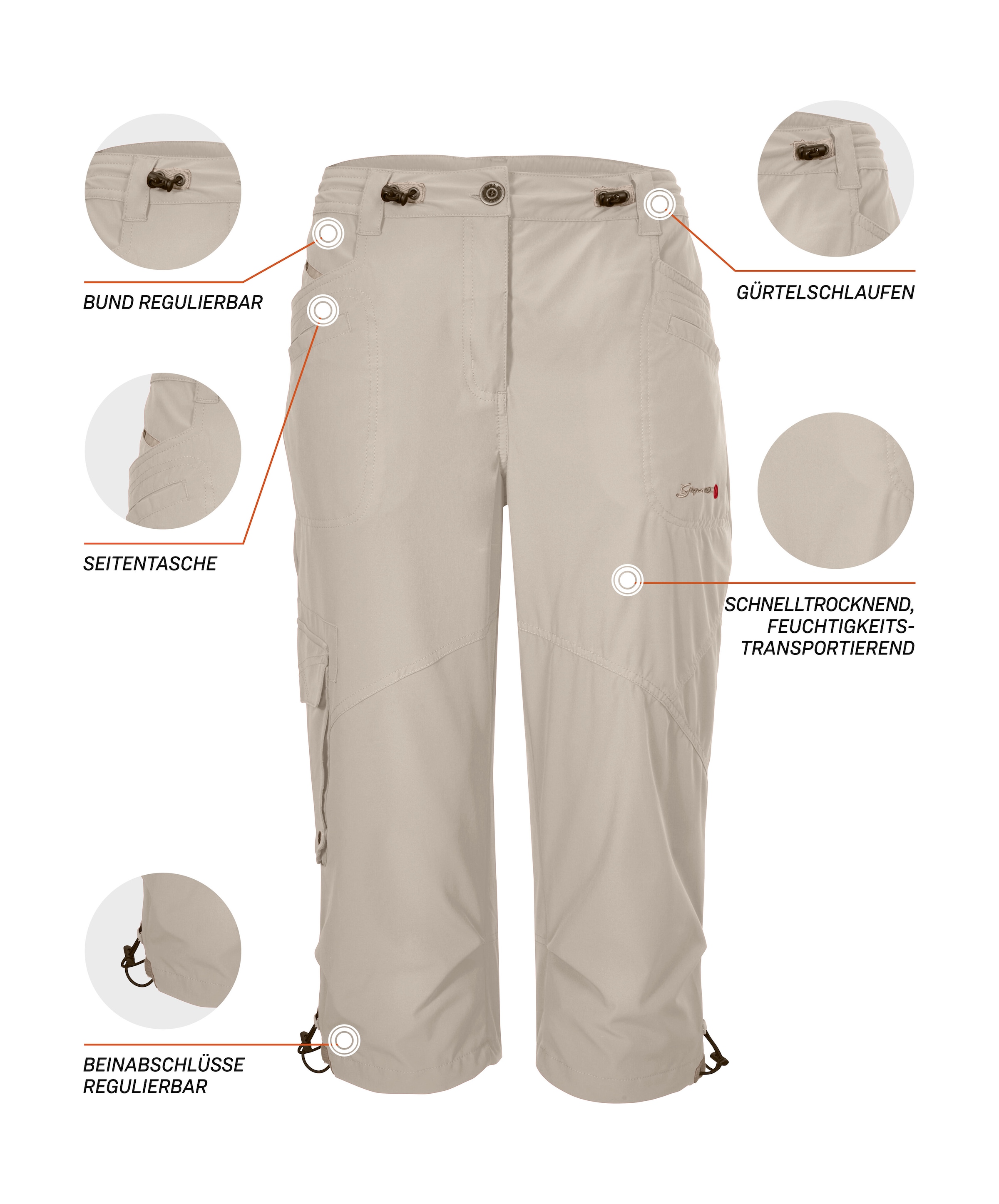 G.I.G.A. DX by killtec 3/4-Hose »GS 31 WMN PNTS«, Schnelltrocknende Caprihose mit verstellbaren Kordelzügen