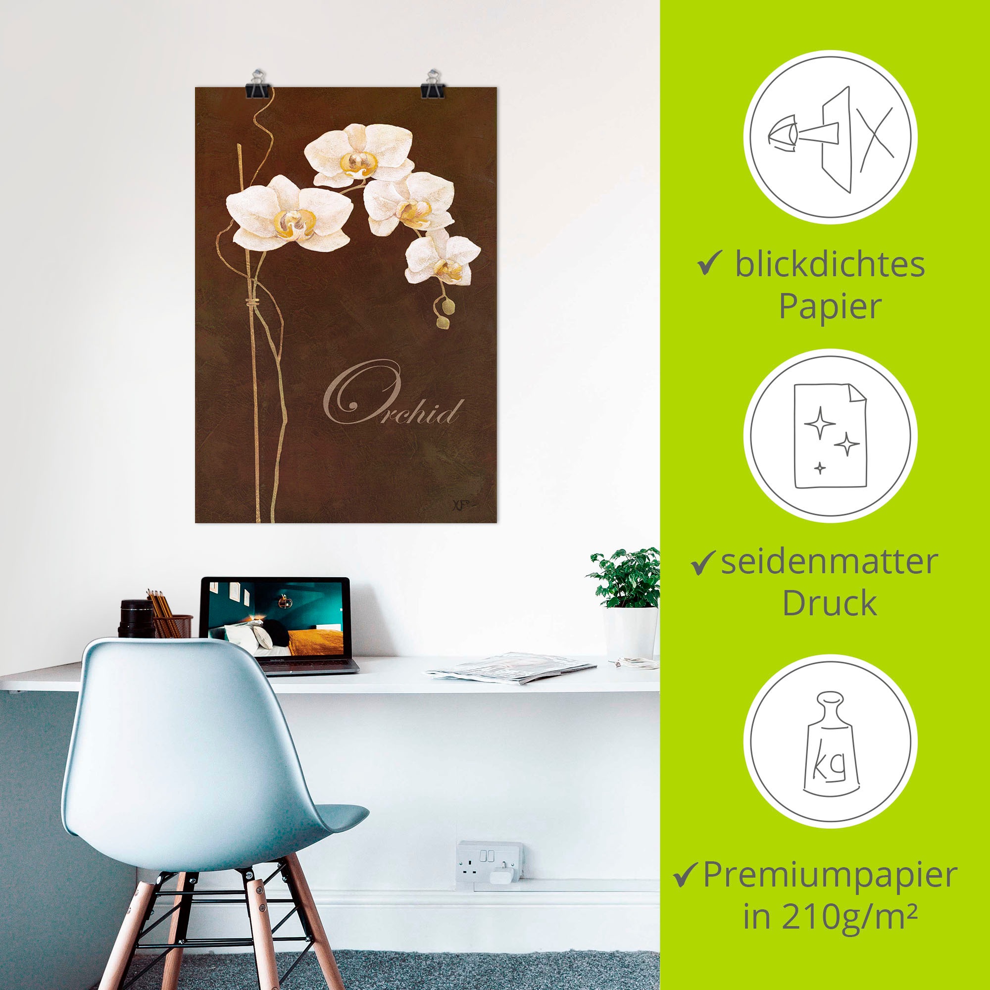 Artland Poster »Zarte Orchidee« Blumen 1 Stk. tlg. als Leinwandbild, Poster in verschied. Größen